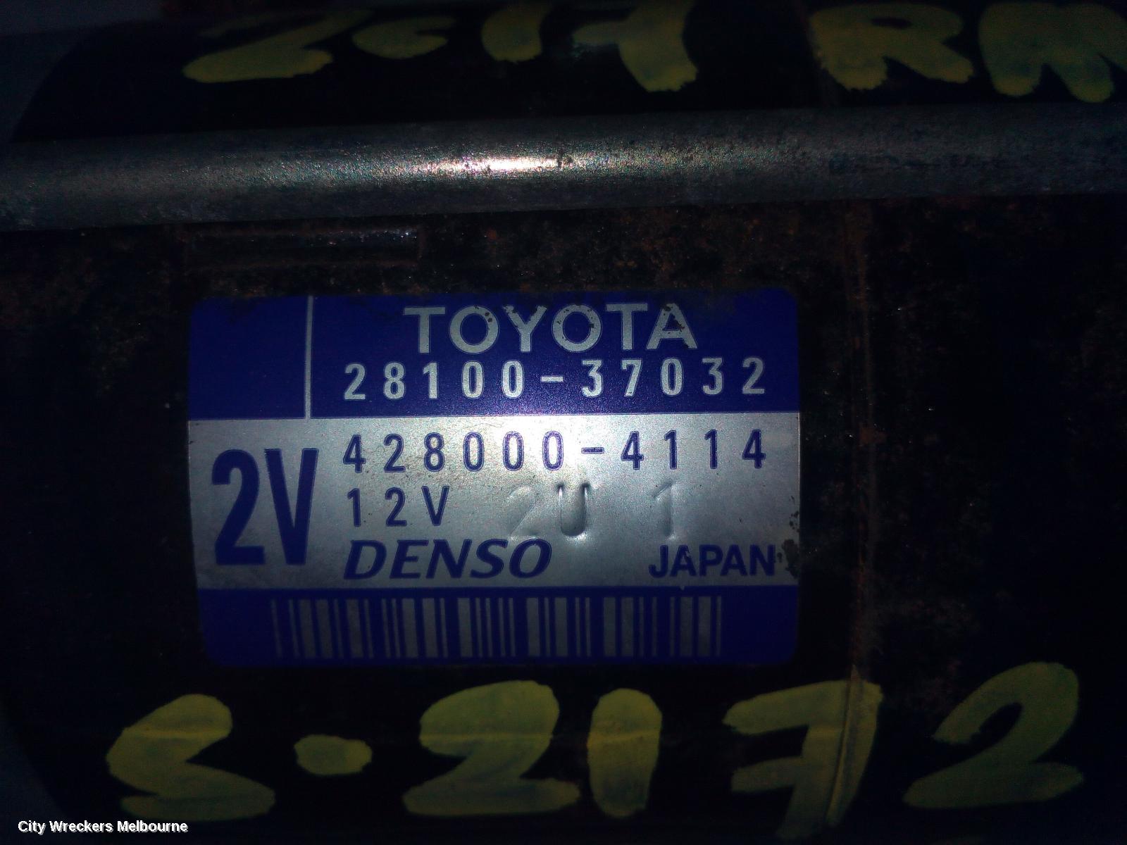 TOYOTA RAV4 STARTER, PETROL, 2.0, 3ZR-FE, ZSA42R, 12/2012 - 11/2018