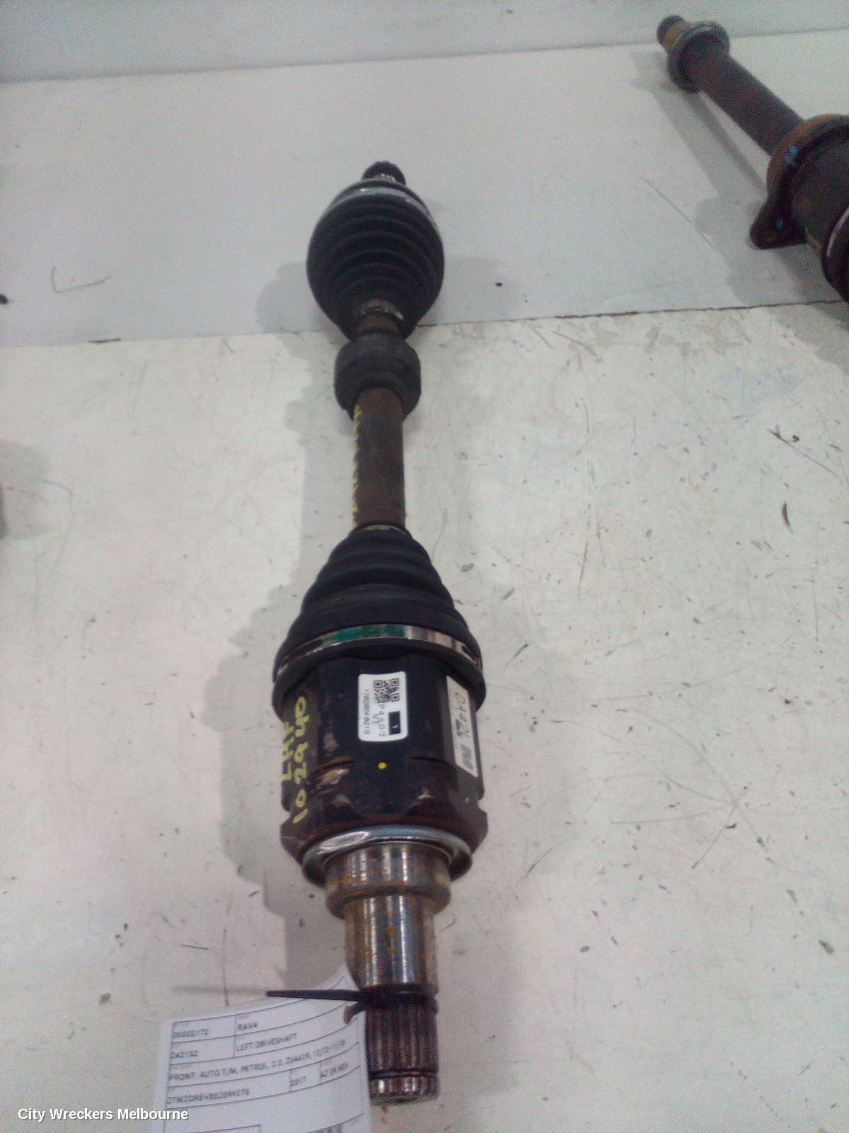 TOYOTA RAV4 LEFT DRIVESHAFT, FRONT, AUTO T/M, PETROL, 2.0, ZSA42R, 12/2012 - 11/2018
