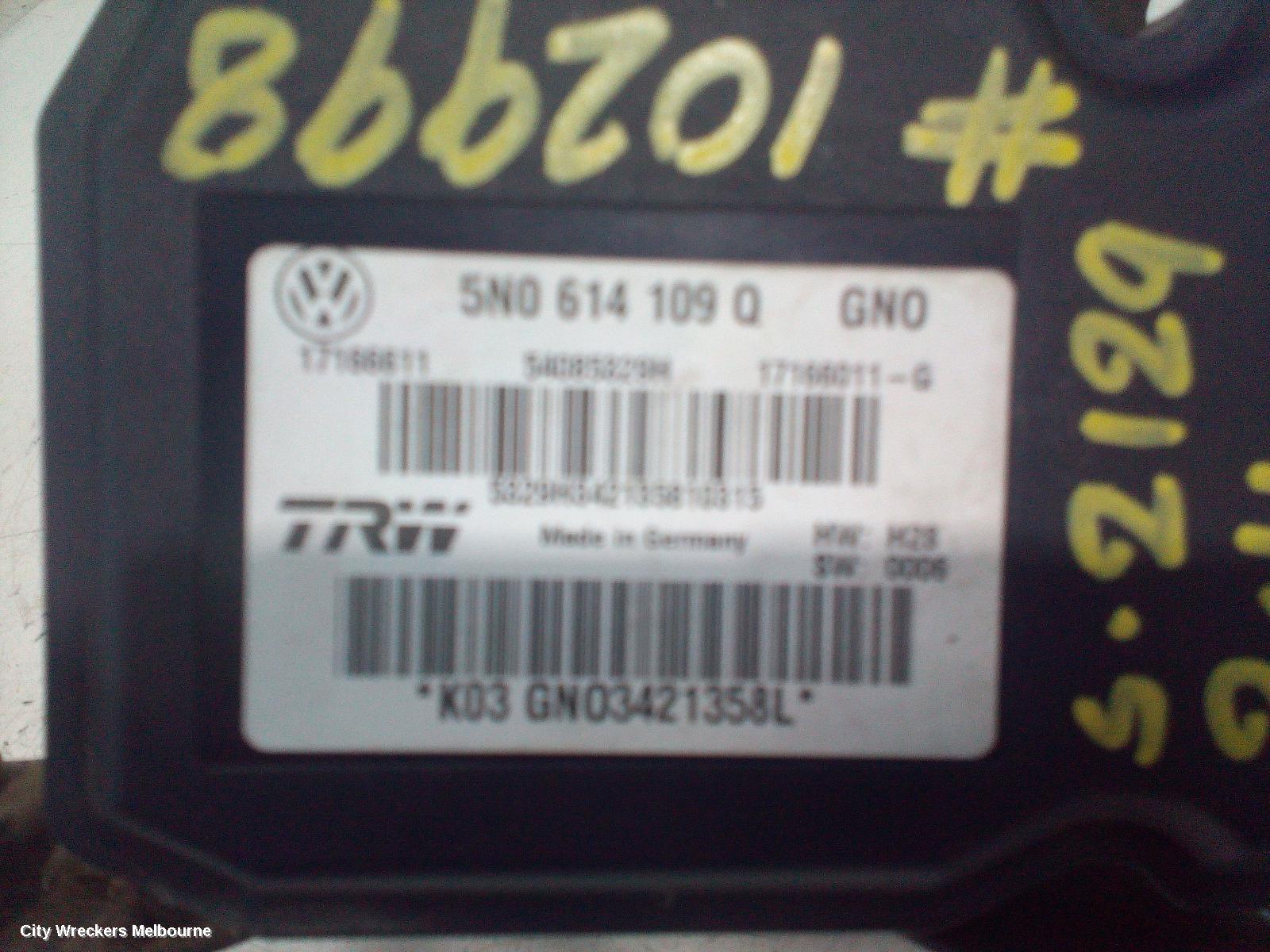 VOLKSWAGEN TIGUAN ABS PUMP/MODULATOR, 5N, 12/2009 - 06/2011
