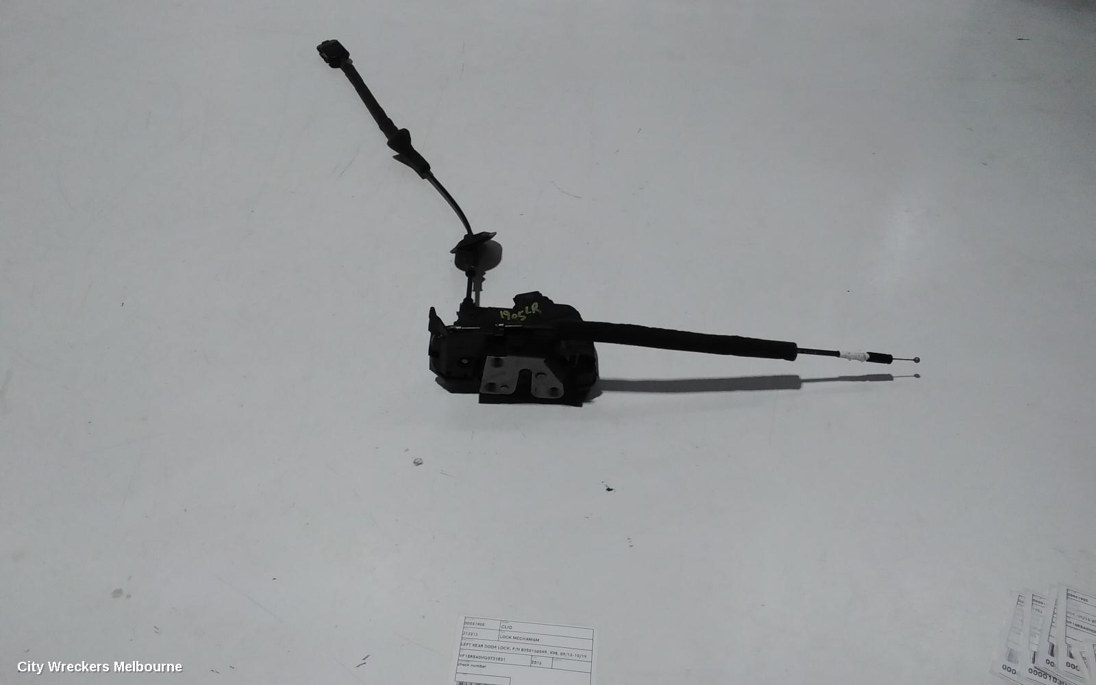 RENAULT CLIO DOOR/BOOT/GATE LOCK, LEFT REAR DOOR LOCK, P/N 825016604R, X98, 09/2013 - 10/2019