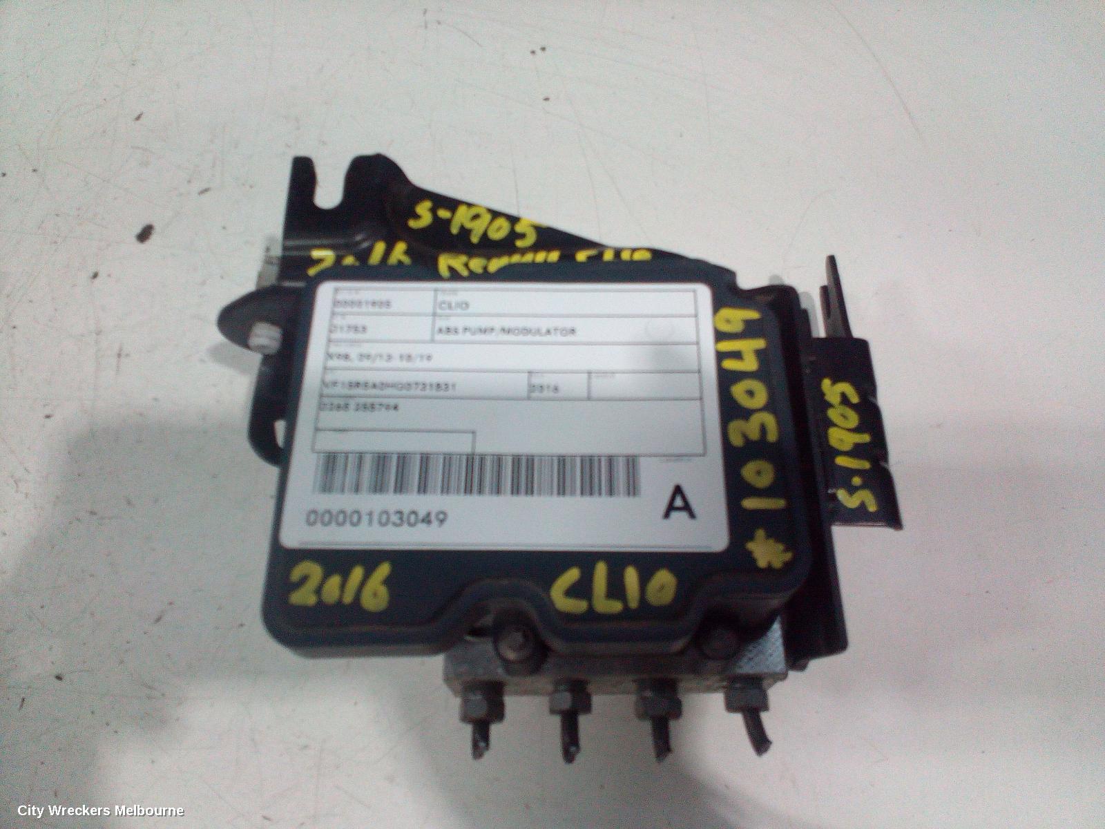 RENAULT CLIO ABS PUMP/MODULATOR, X98, 09/2013 - 10/2019