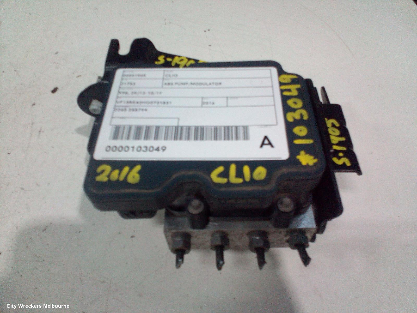 RENAULT CLIO ABS PUMP/MODULATOR, X98, 09/2013 - 10/2019