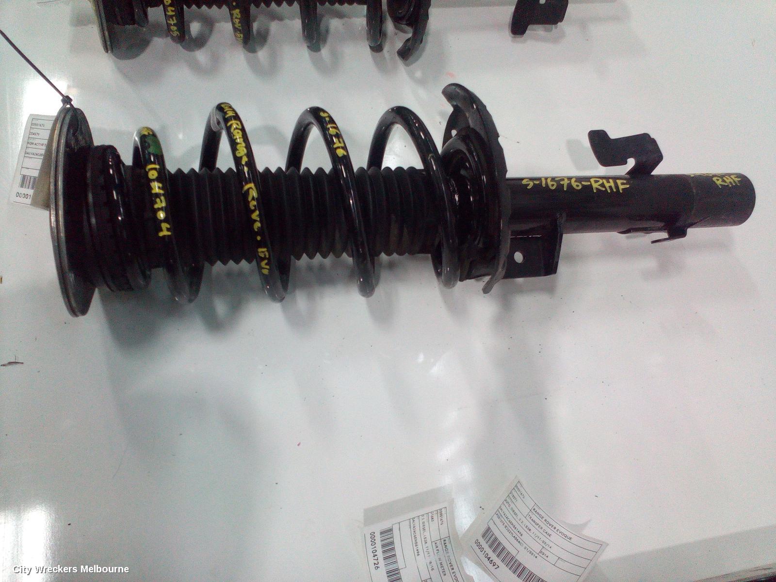 LAND ROVER RANGEROVER EVOQUE RIGHT FRONT STRUT, NON ACTIVE DAMPER TYPE, L538, 11/2011 - 01/2019
