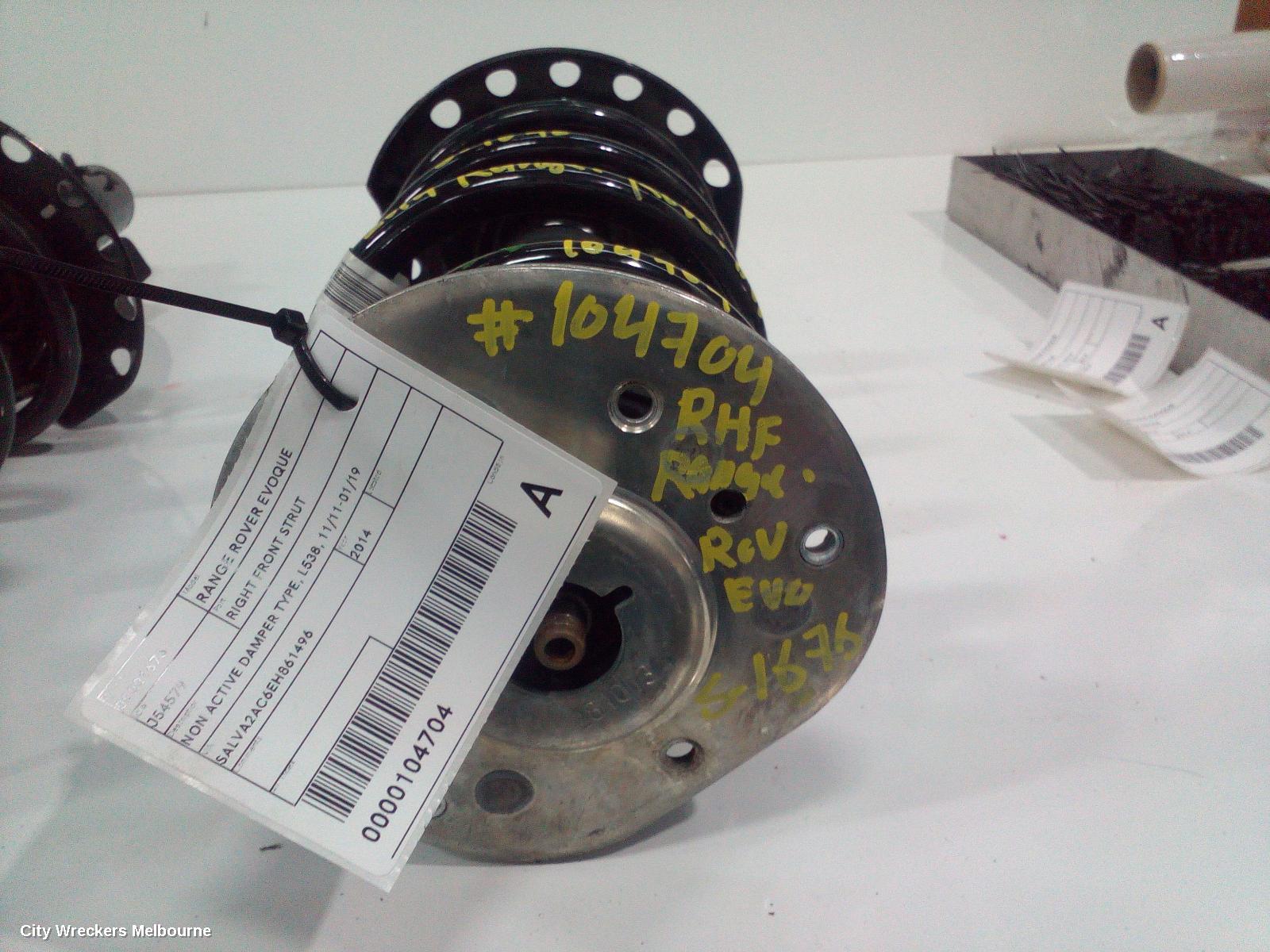 LAND ROVER RANGEROVER EVOQUE RIGHT FRONT STRUT, NON ACTIVE DAMPER TYPE, L538, 11/2011 - 01/2019