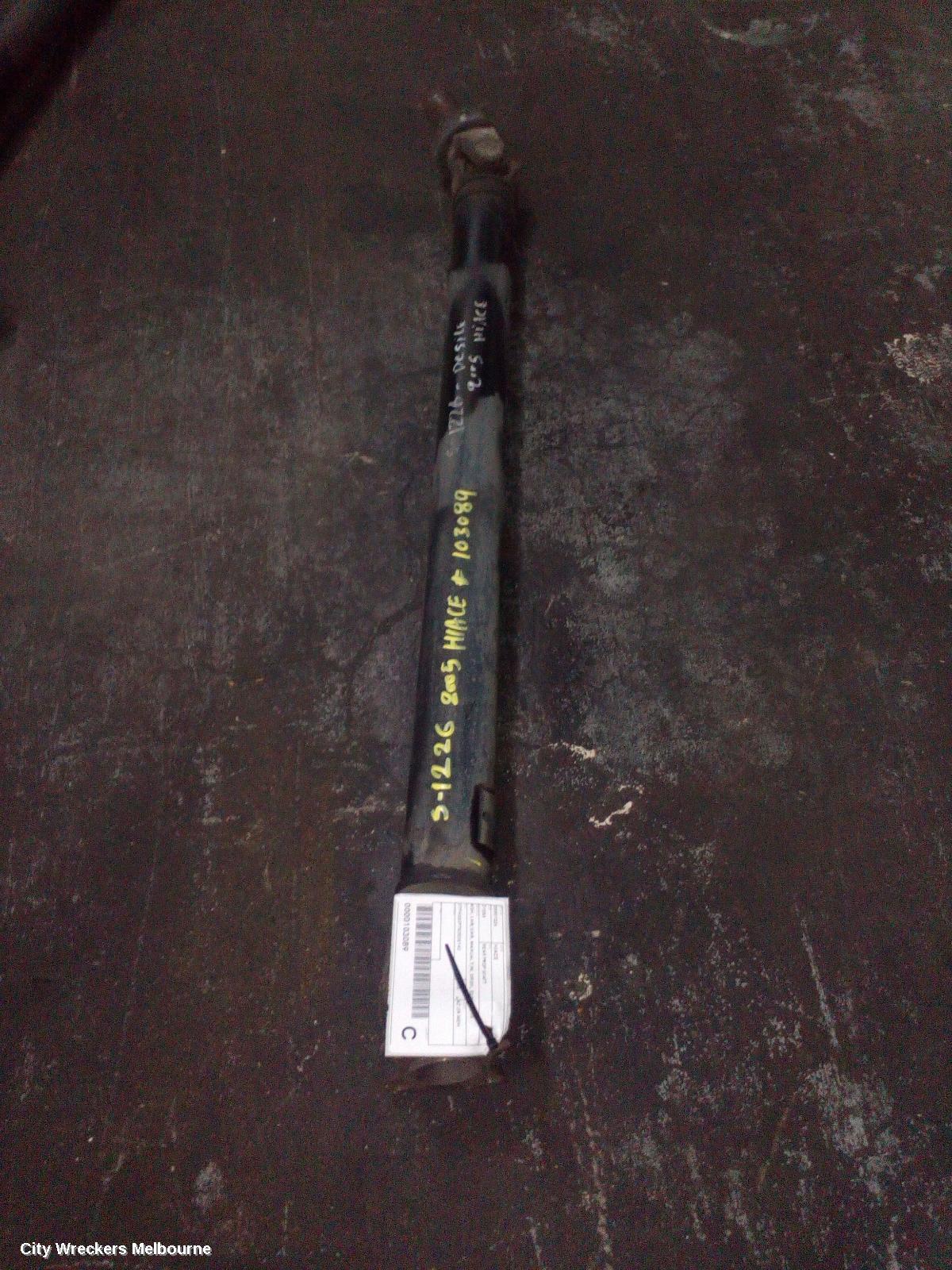 TOYOTA HIACE REAR DRIVE SHAFT, KDH, LWB/SWB, MANUAL T/M, DIESEL, 03/2005 - 04/2019