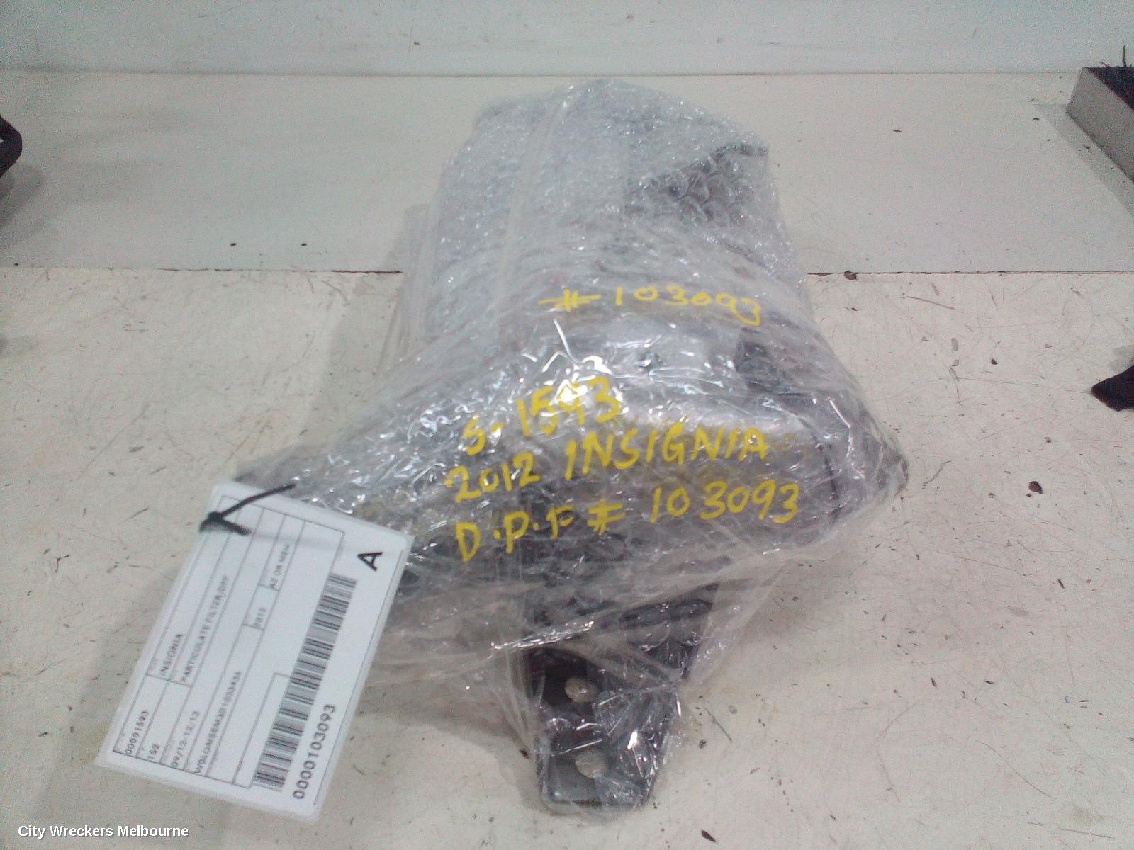 OPEL INSIGNIA PARTICULATE FILTER/DPF, 09/2012 - 12/2013