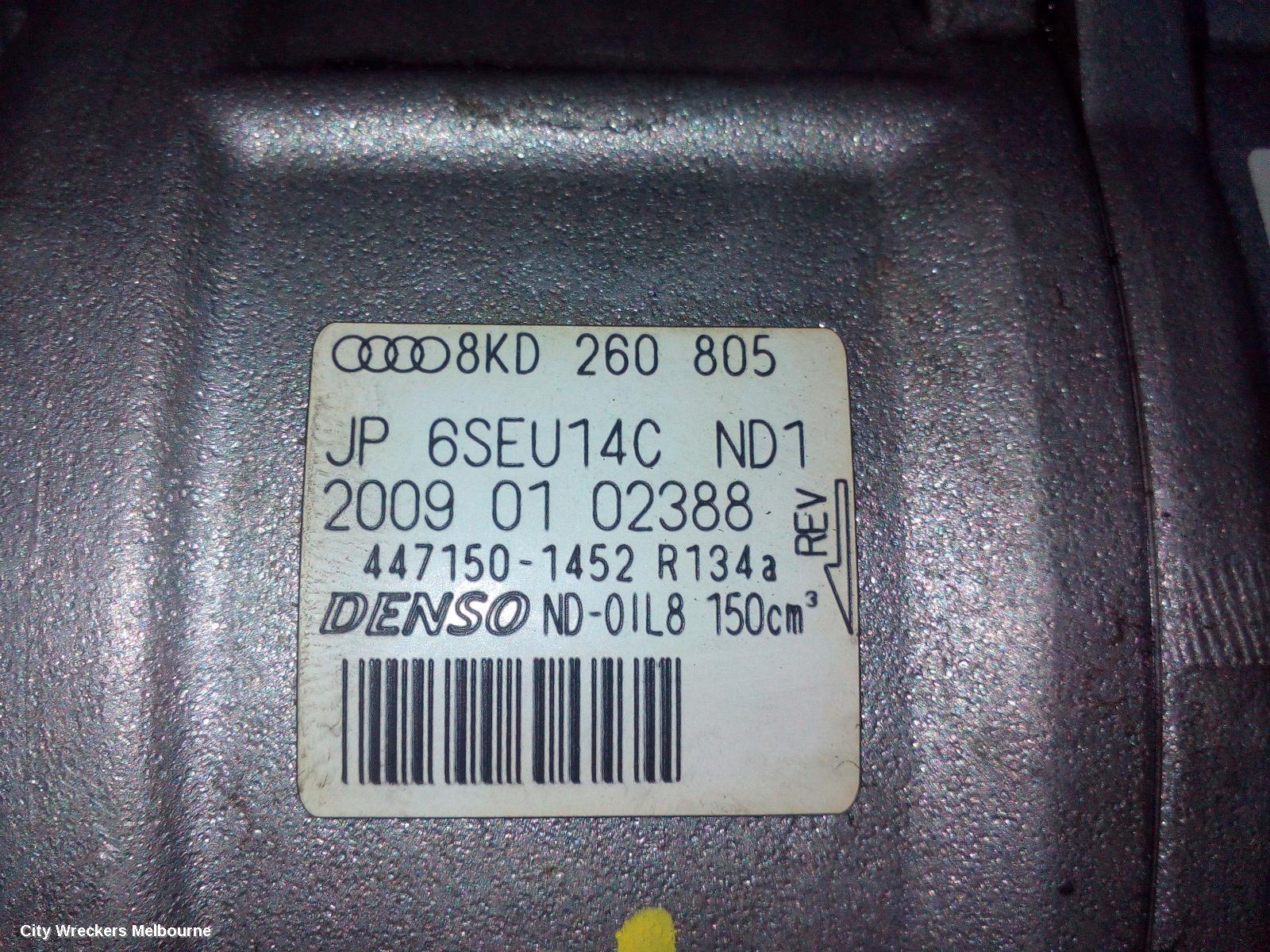 AUDI Q5 A/C COMPRESSOR, 8R, 2.0, PETROL, CDNC CODE, P/N 8K0260805L, 03/2009 - 11/2012