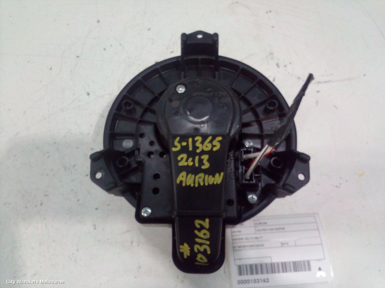 TOYOTA AURION HEATER FAN MOTOR, GSV50R, 02/2012 - 08/2017