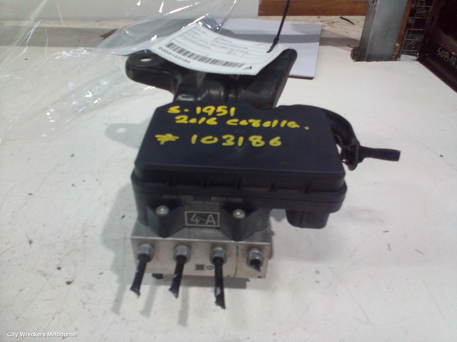 TOYOTA COROLLA ABS PUMP/MODULATOR, ZRE182R, HATCH, NON HYBRID, 03/2015 - 06/2018