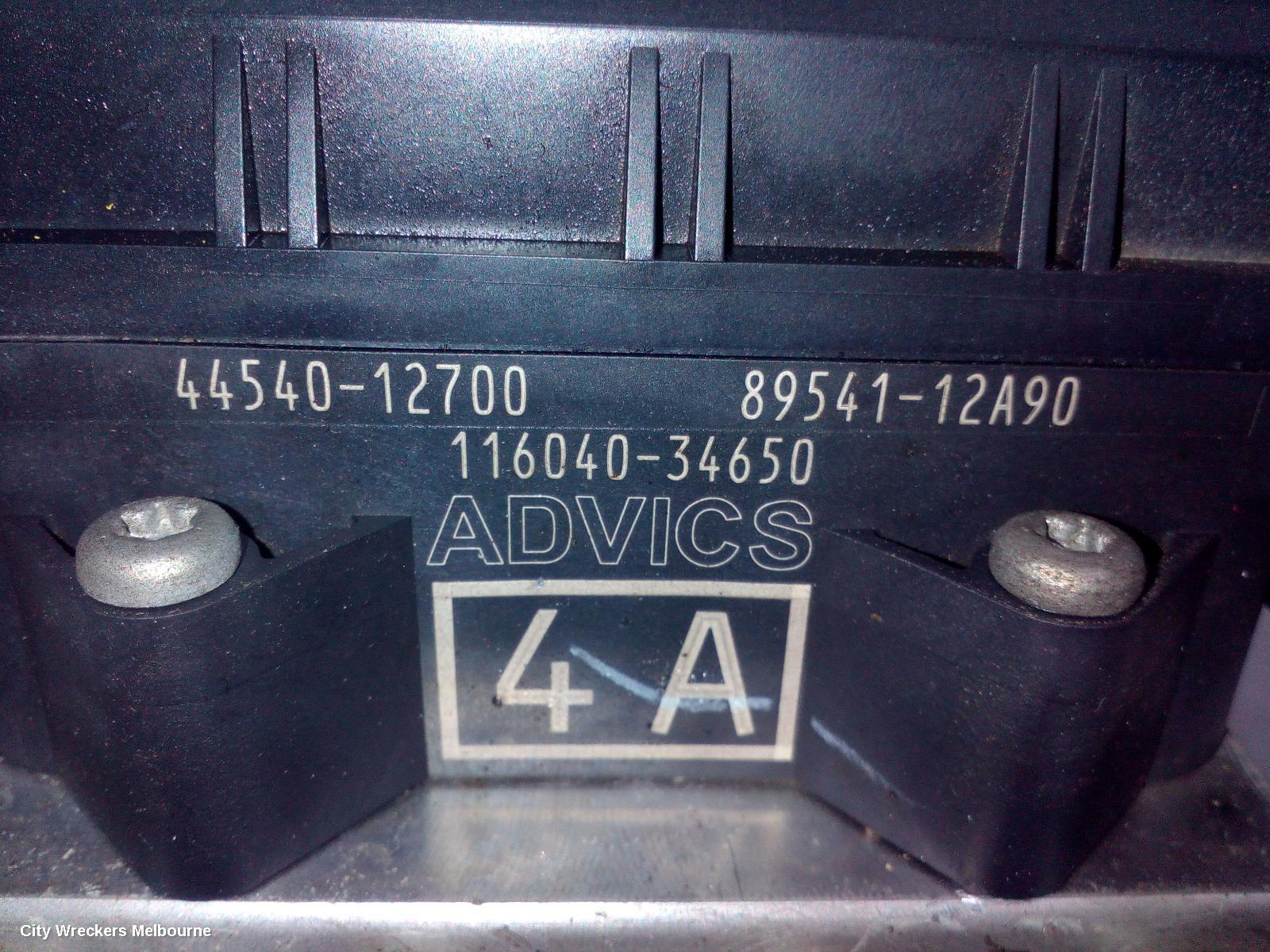 TOYOTA COROLLA ABS PUMP/MODULATOR, ZRE182R, HATCH, NON HYBRID, 03/2015 - 06/2018