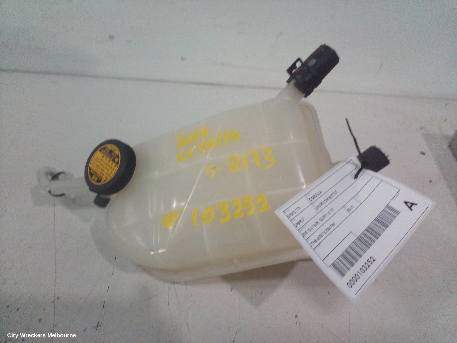 TOYOTA COROLLA OVERFLOW BOTTLE, ZRE152/20153R, 03/2007 - 10/2013