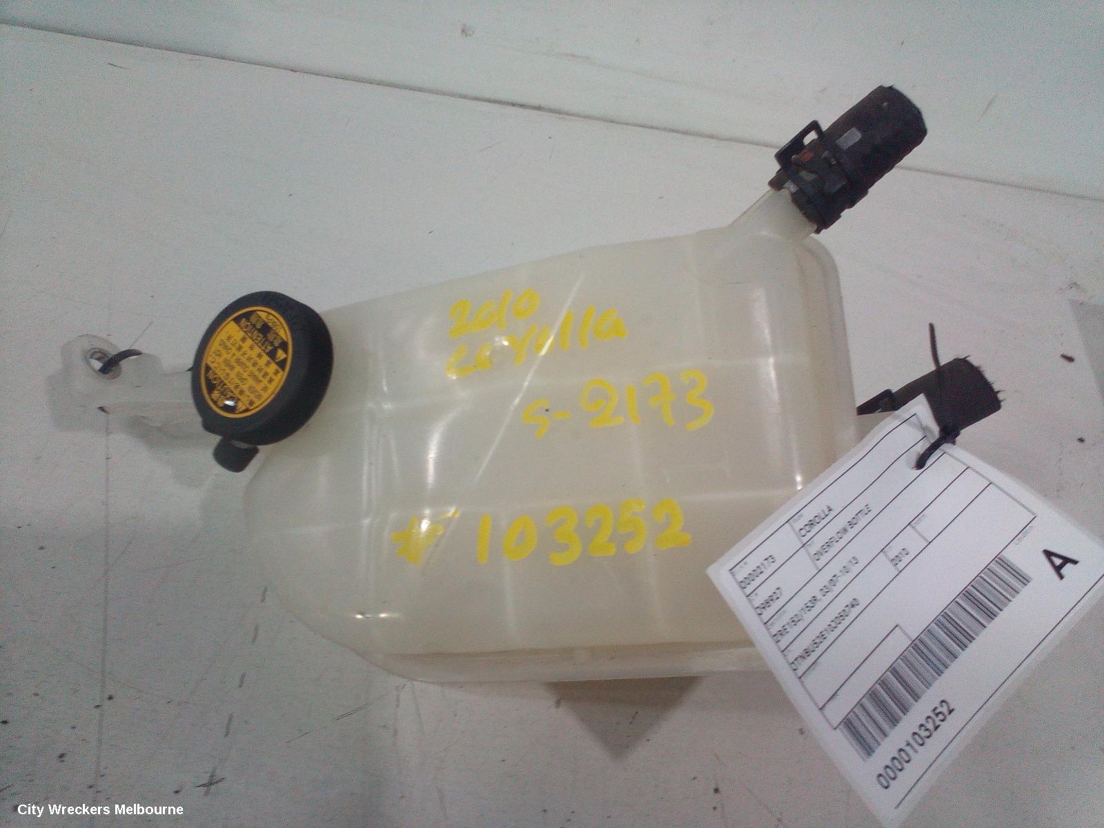 TOYOTA COROLLA OVERFLOW BOTTLE, ZRE152/20153R, 03/2007 - 10/2013