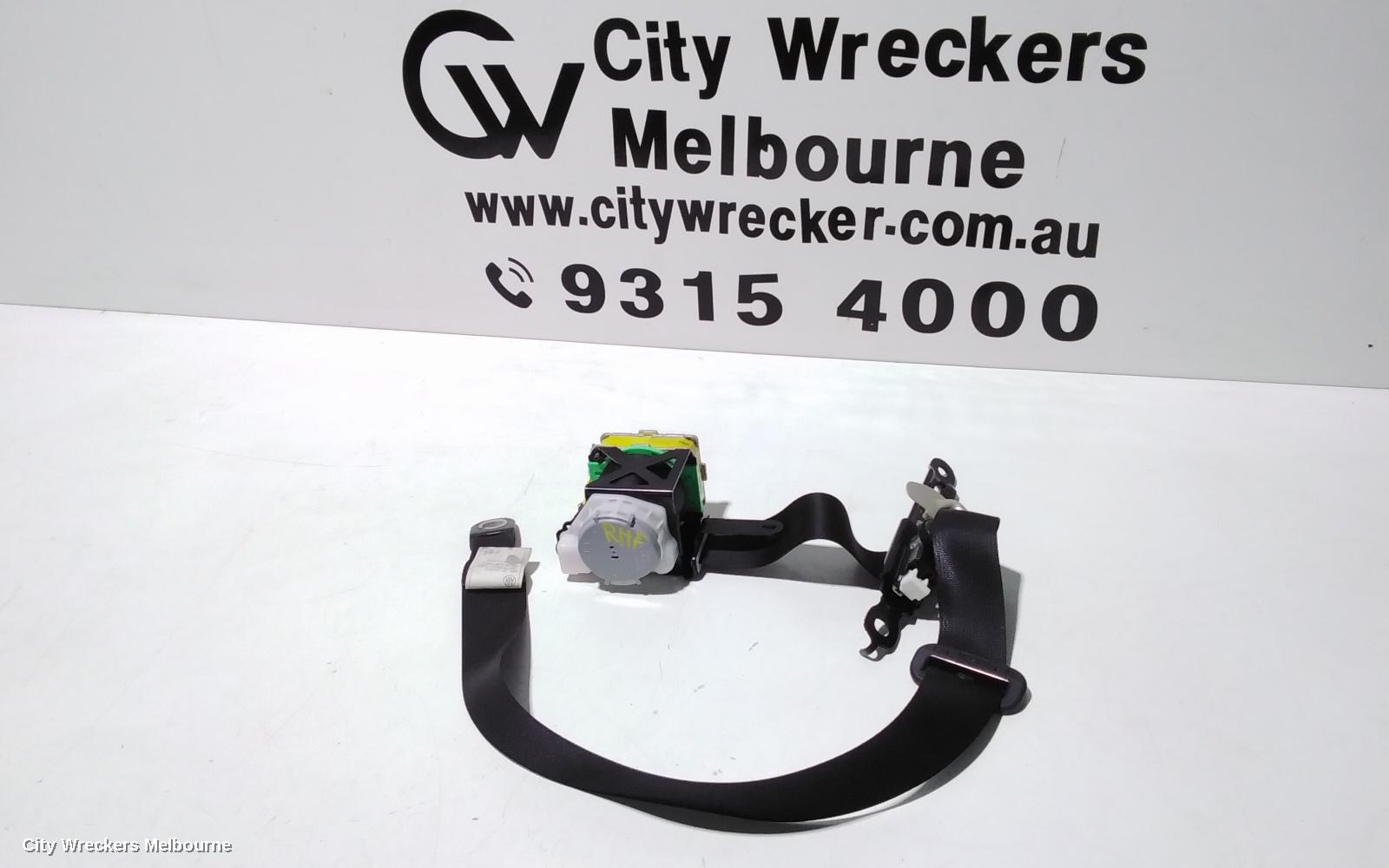 TOYOTA COROLLA SEATBELT/STALK, RH FRONT, SEAT BELT STALK ONLY, BLACK, ZRE152/20153R, 03/2007 - 12/2013