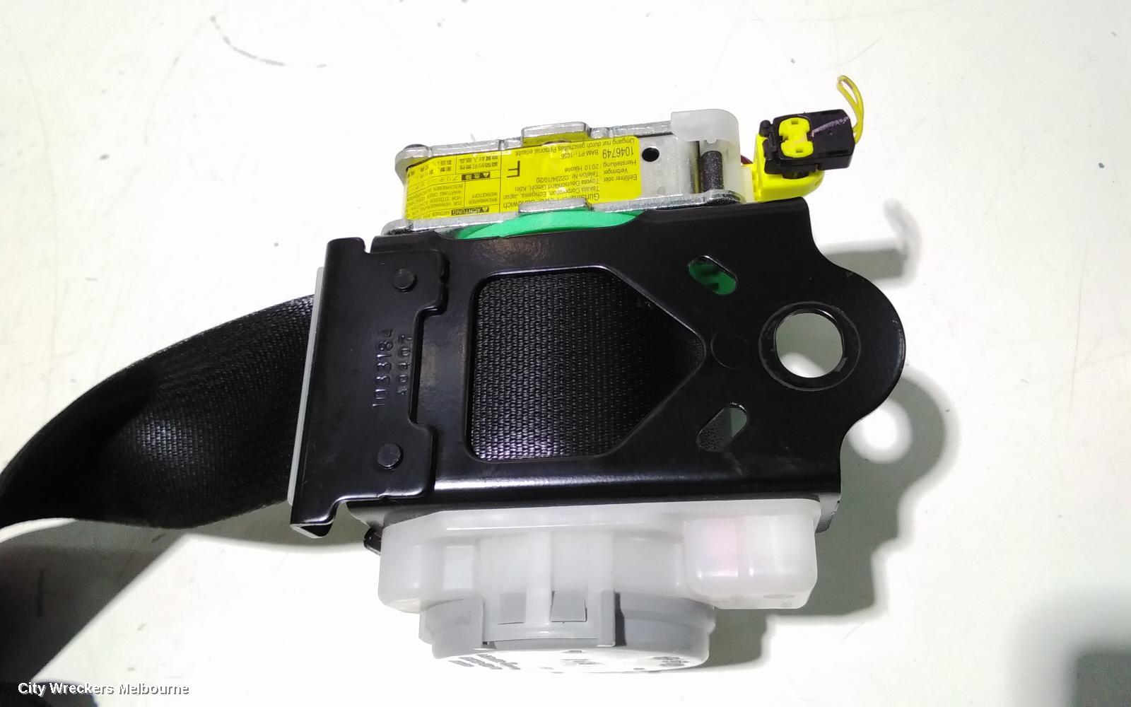 TOYOTA COROLLA SEATBELT/STALK, RH FRONT, SEAT BELT STALK ONLY, BLACK, ZRE152/20153R, 03/2007 - 12/2013