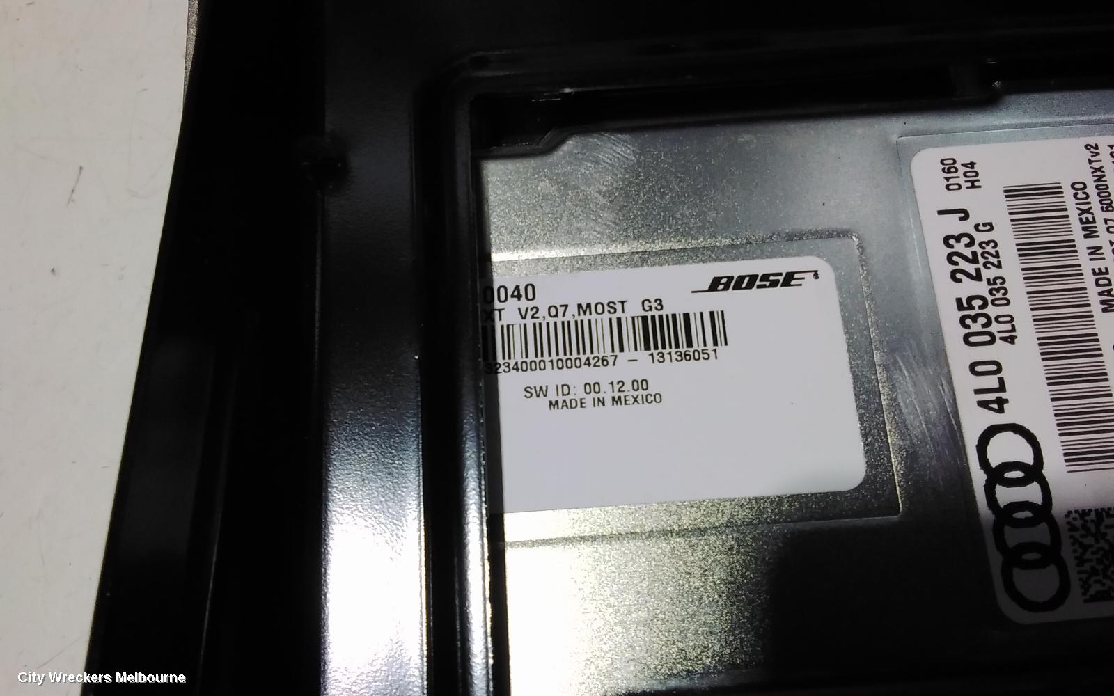 AUDI Q7 RADIO/CD/DVD/SAT/TV, AMPLIFIER, 4L, P/N 4L0910223E/4L0910223K, 09/2006 - 08/2015