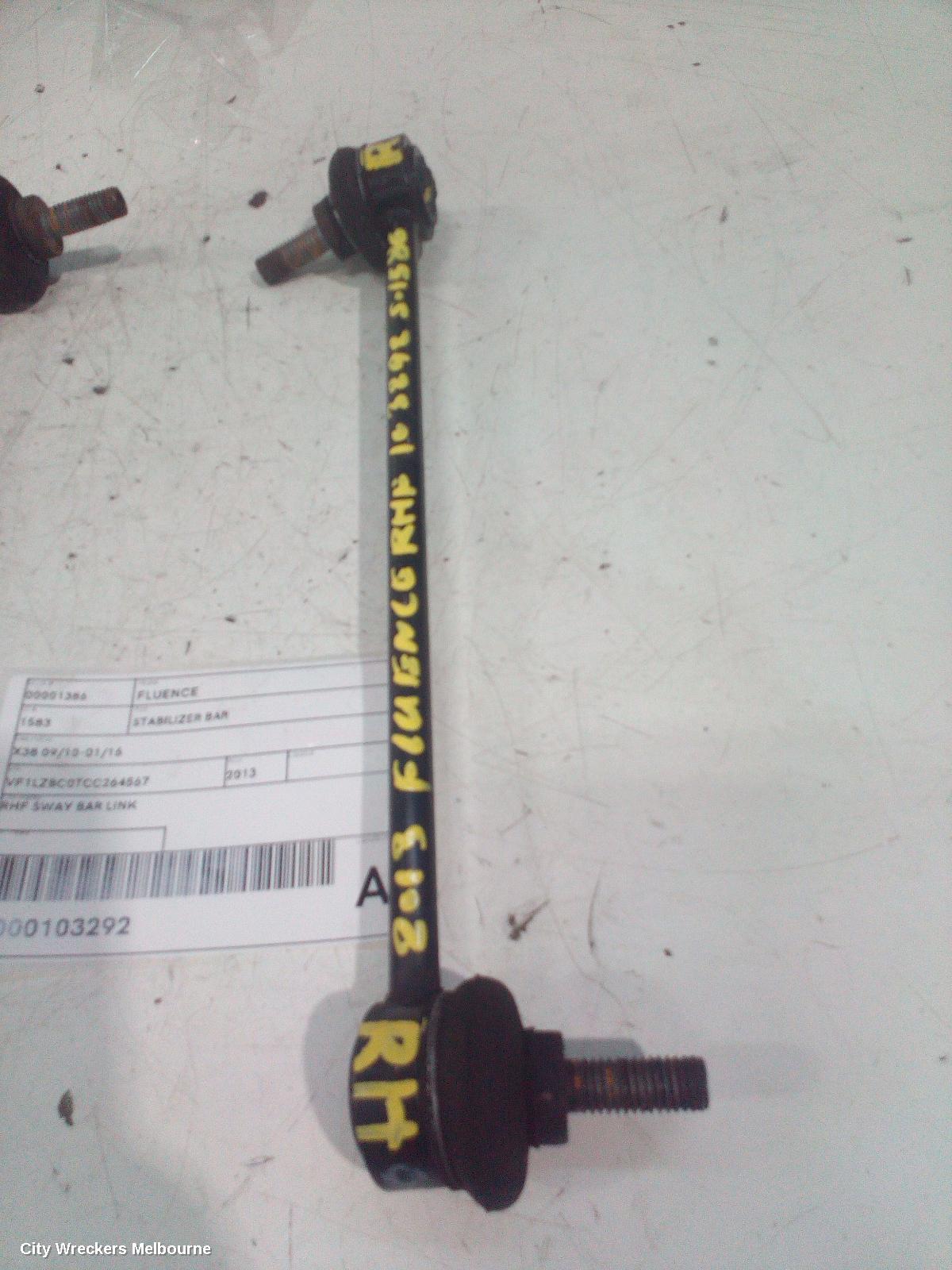 RENAULT FLUENCE STABILISER BAR, X38 09/2010 - 01/2016