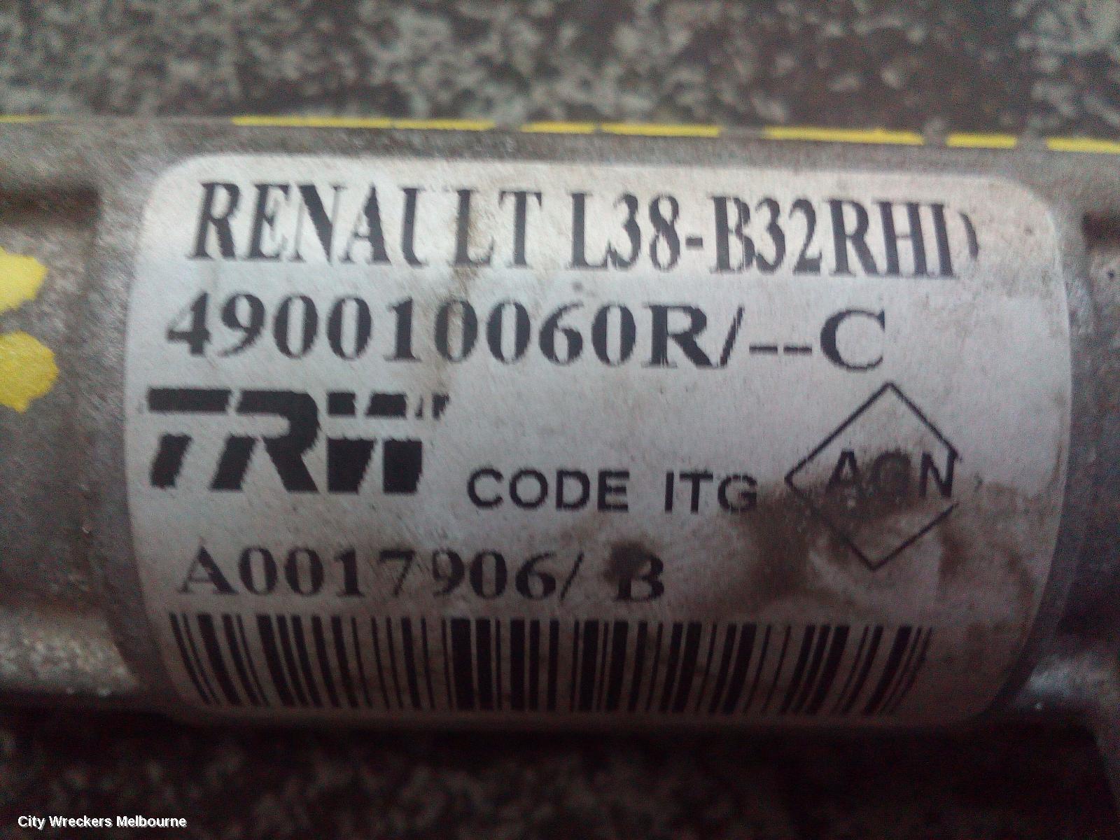 RENAULT FLUENCE STEERING BOX/RACK, X38 09/2010 - 01/2016