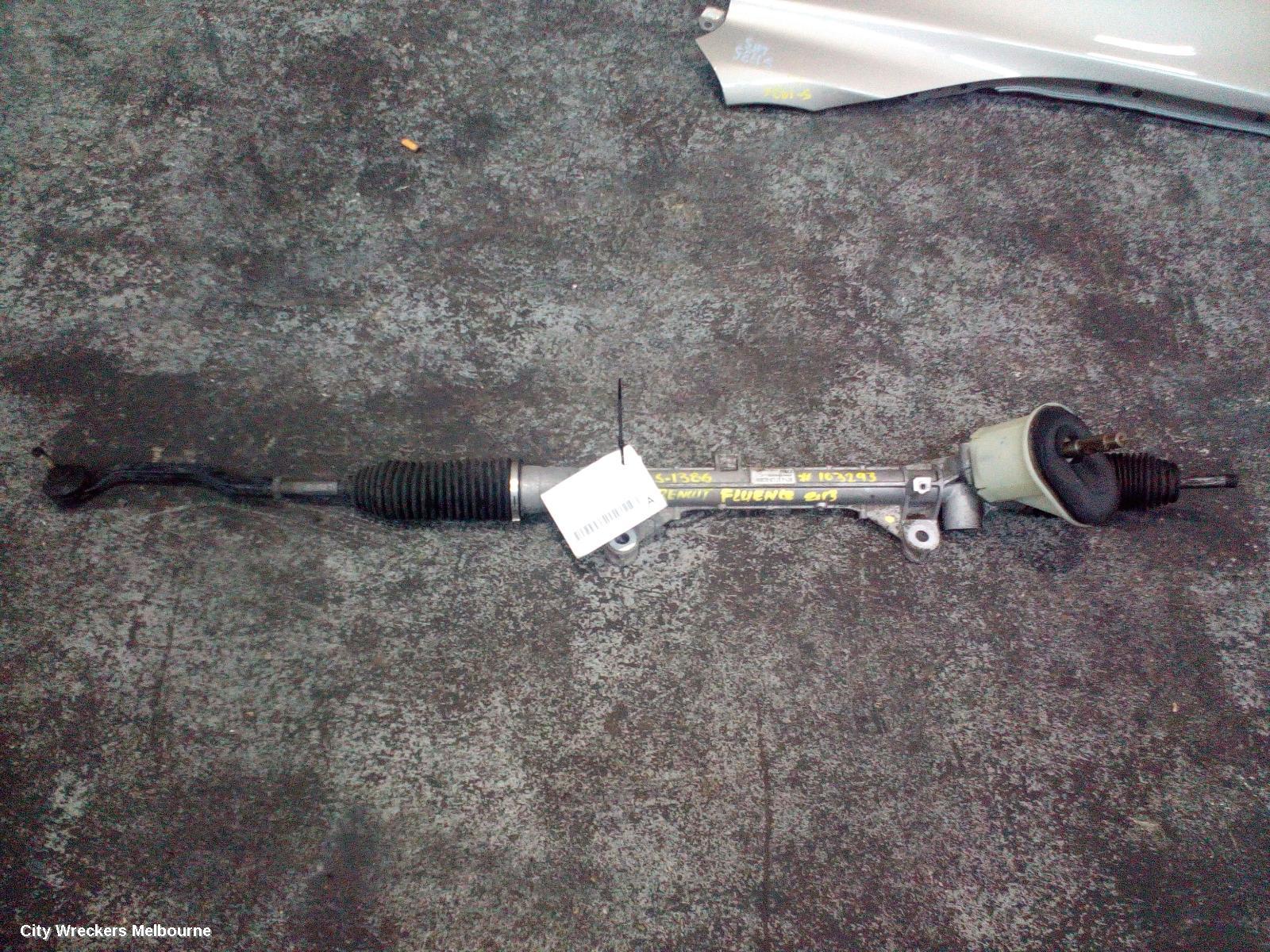 RENAULT FLUENCE STEERING BOX/RACK, X38 09/2010 - 01/2016