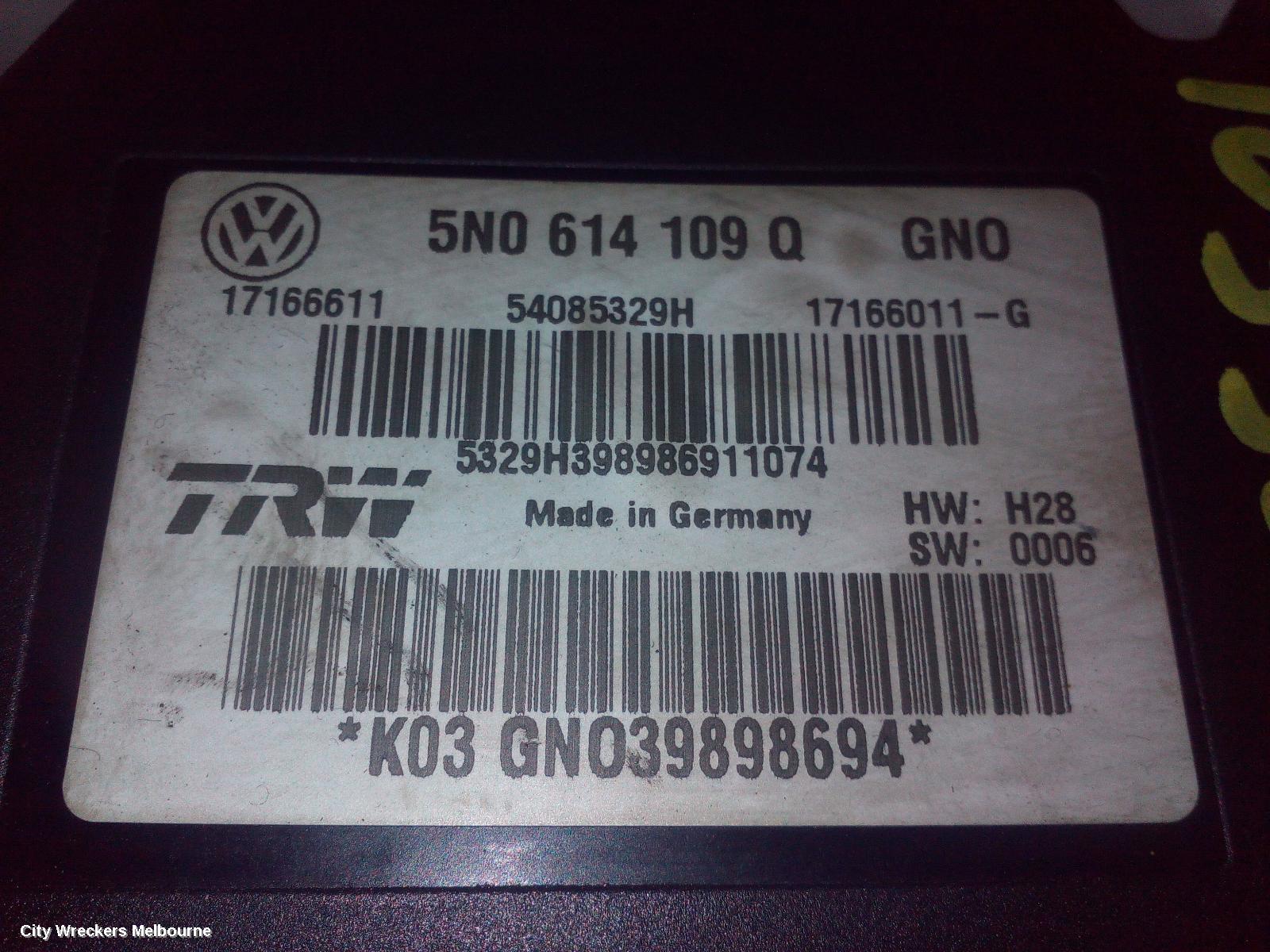 VOLKSWAGEN TIGUAN ABS PUMP/MODULATOR, 5N, 12/2009 - 06/2011