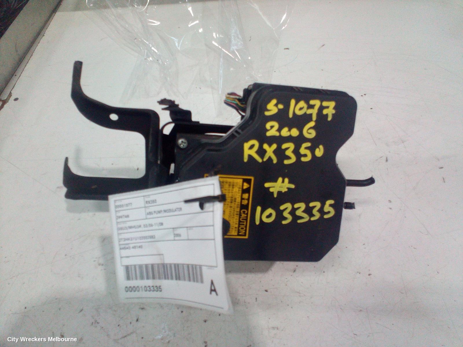 LEXUS RX SERIES ABS PUMP/MODULATOR, GSU3/MHU3#, 03/2006 - 11/2008