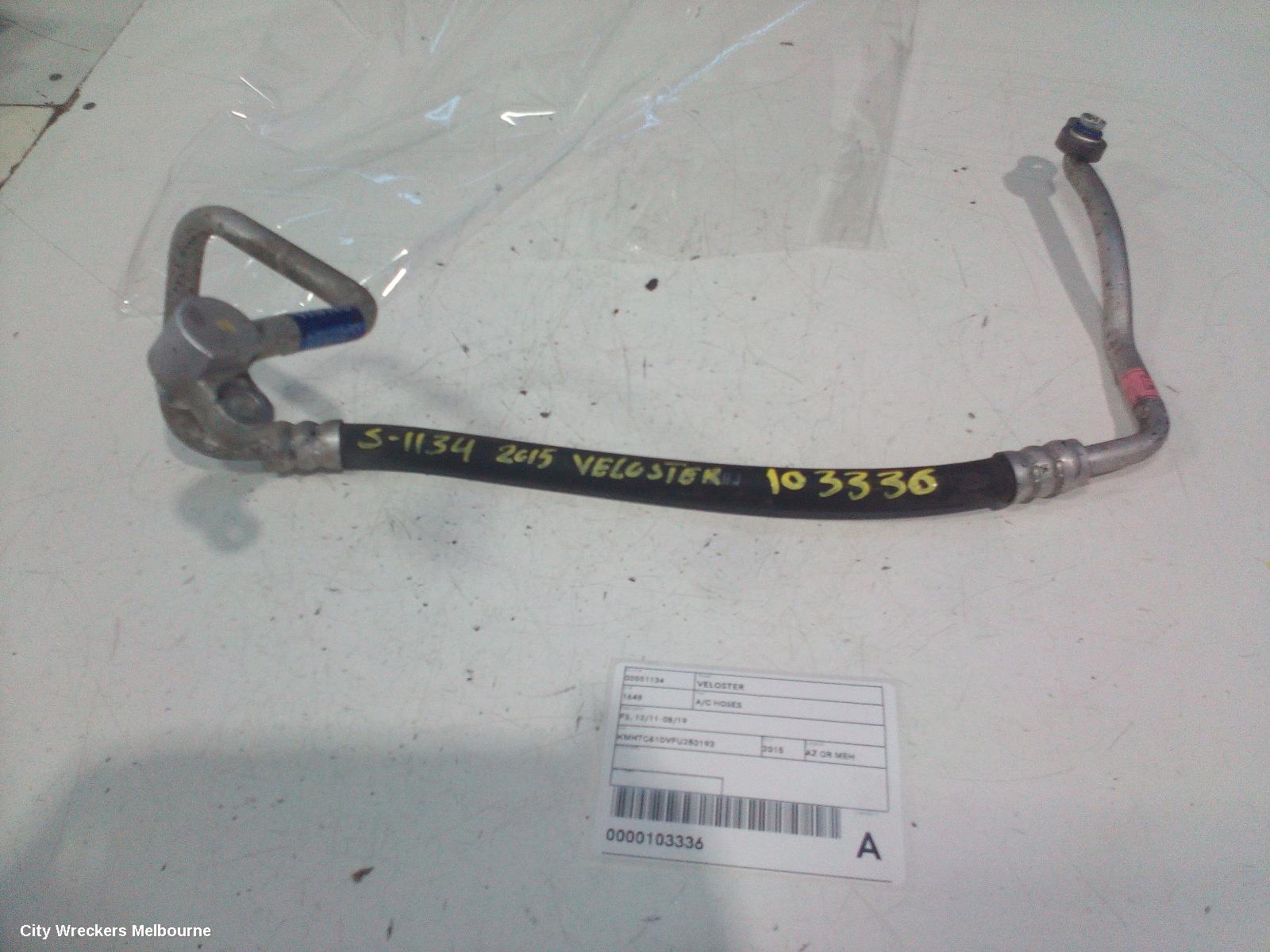 HYUNDAI VELOSTER A/C HOSES, FS, PETROL, 1.6, NON TURBO, COMPRESSOR TO CONDENSER, 10/2011 - 02/2018