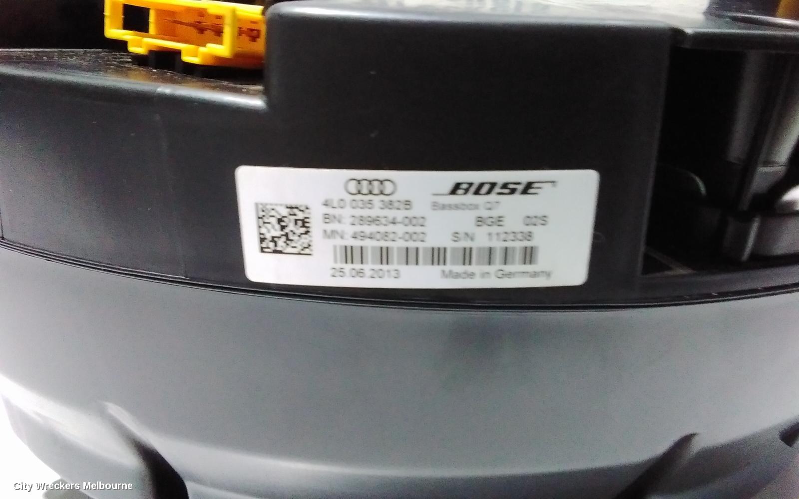 AUDI Q7 RADIO/CD/DVD/SAT/TV, AMPLIFIER, 4L, P/N 4L0910223E/4L0910223K, 09/2006 - 08/2015