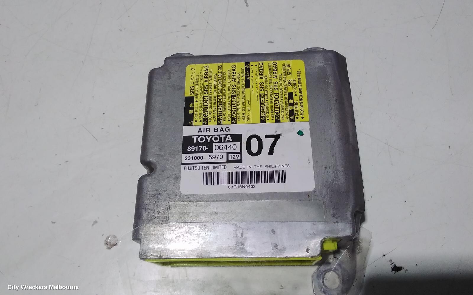 TOYOTA CAMRY AIRBAG MODULE/SENSOR, MODULE, ASV50/AVV50, 12/2011 - 10/2017