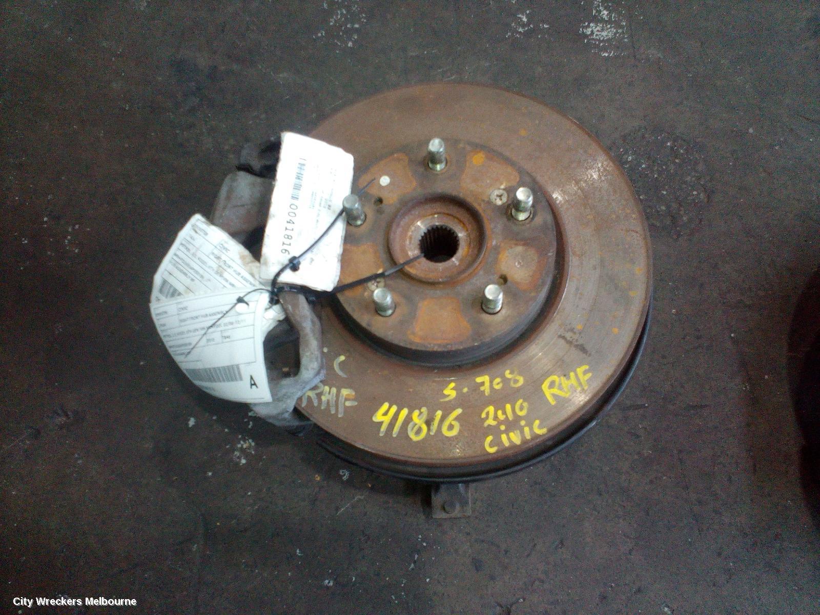 HONDA CIVIC RIGHT FRONT HUB ASSEMBLY, PETROL, 2.0, K20Z2, 8TH GEN (VIN MRHFD2), 02/2006 - 12/2011