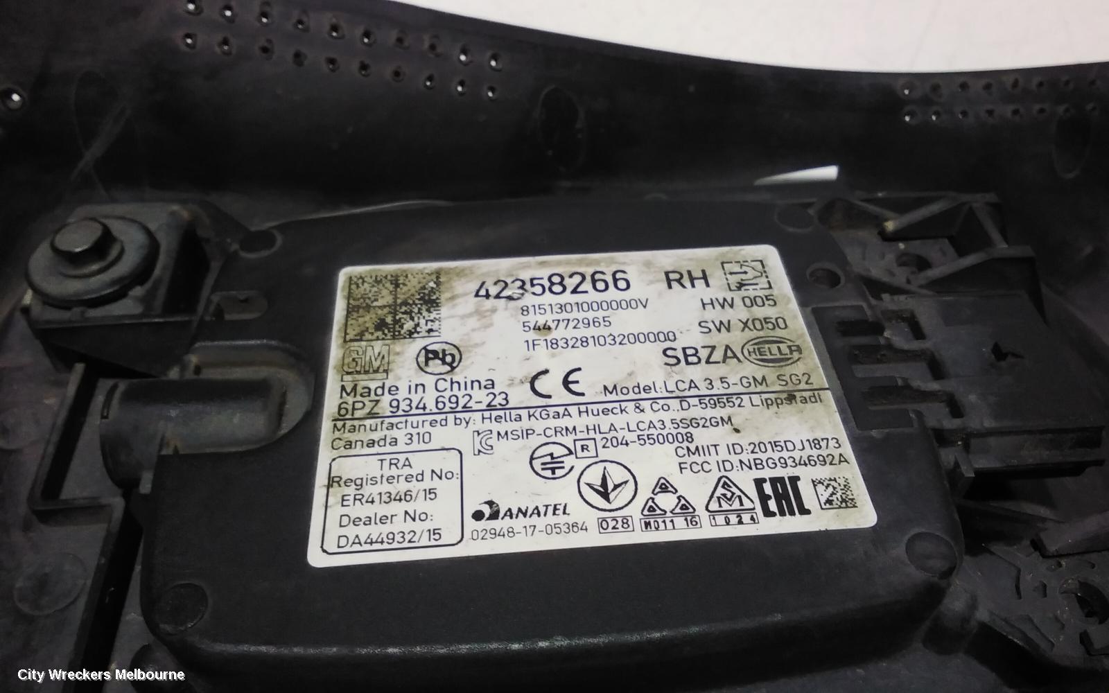 HOLDEN TRAX ECU, BLIND SPOT MONITOR CONTROL MODULE (LH REAR), TJ SERIES, 08/2013 - 12/2020