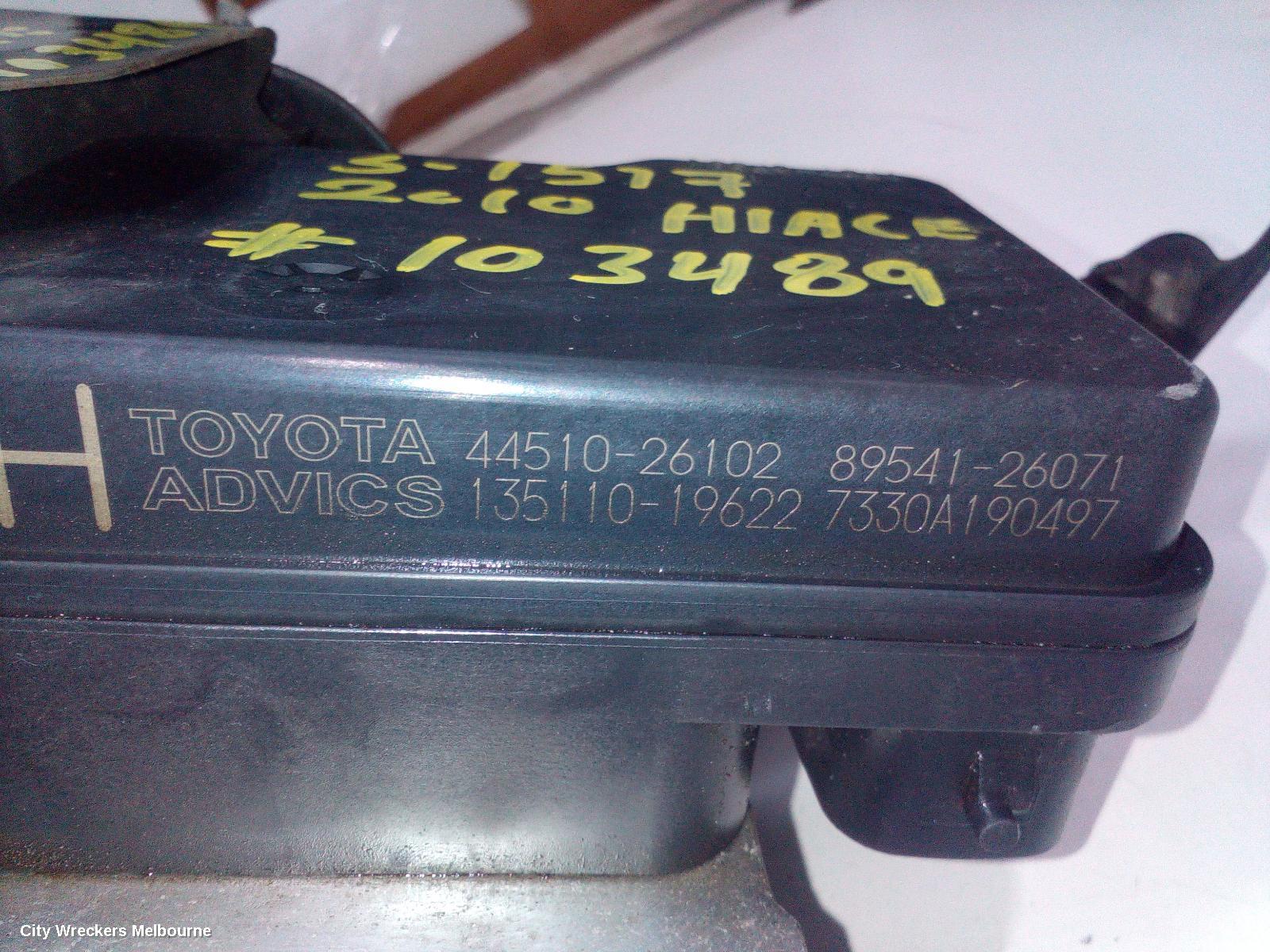 TOYOTA HIACE ABS PUMP/MODULATOR, TRH/KDH, LWB/SWB, 03/2005 - 04/2019