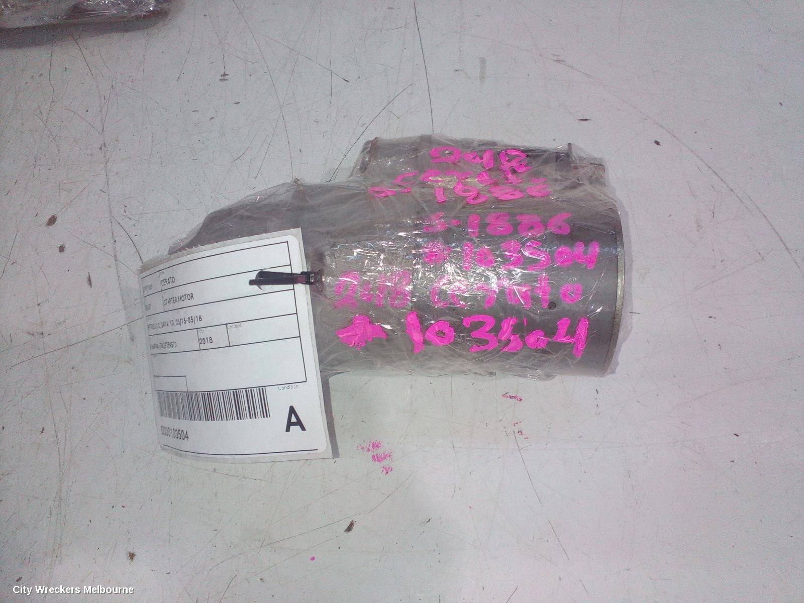 KIA CERATO STARTER, PETROL, 2.0, G4NA, YD, 03/2016 - 05/2018