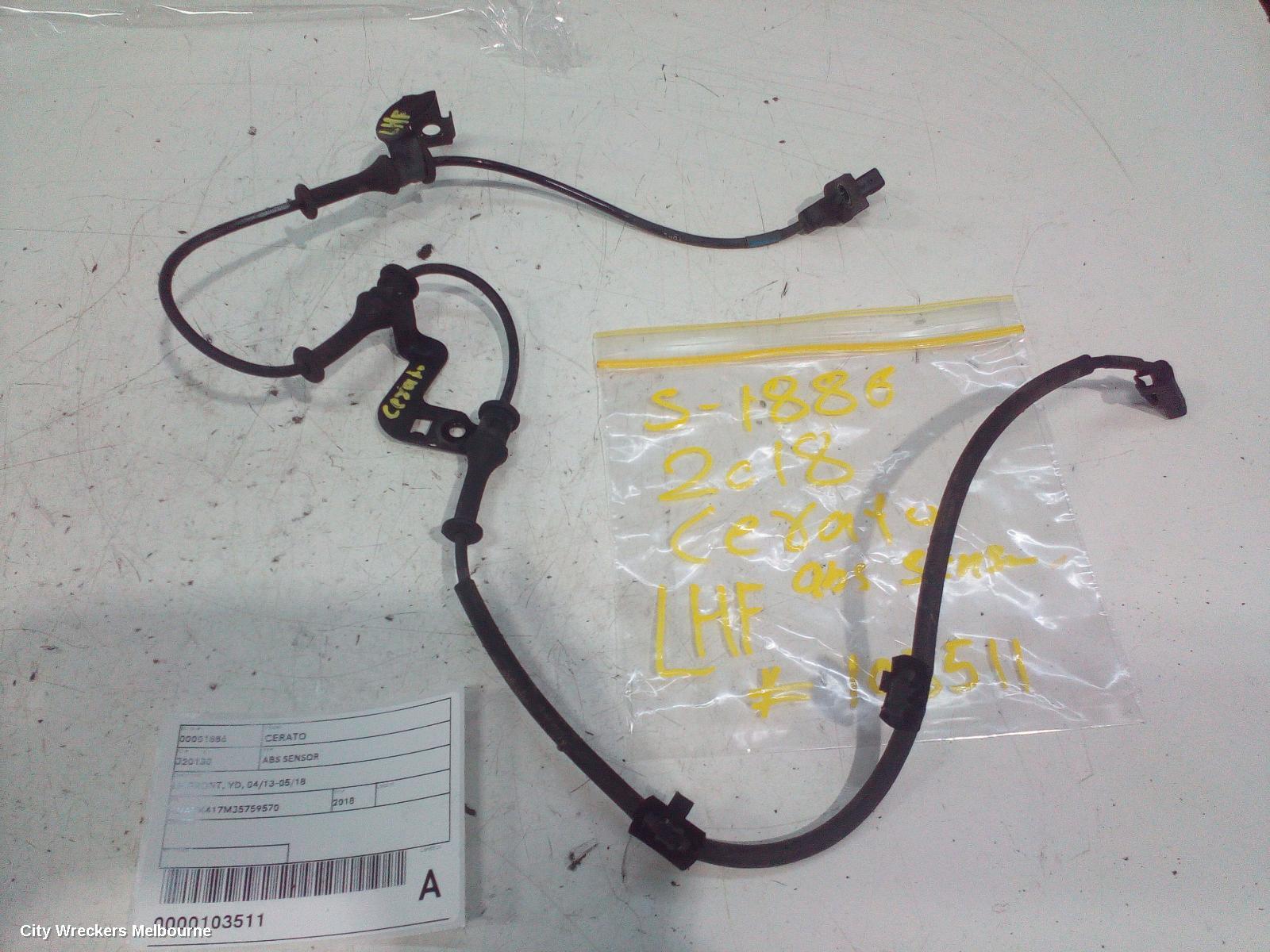 KIA CERATO ABS SENSOR, LH FRONT, YD, 04/2013 - 05/2018