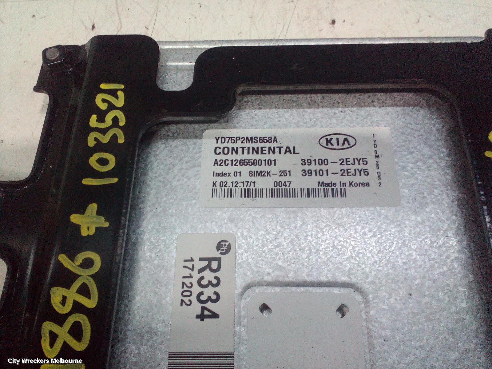 KIA CERATO ECU, ENGINE ECU, 2.0, PETROL, AUTO, G4NA, ECU ONLY, YD, 03/2016 - 05/2018