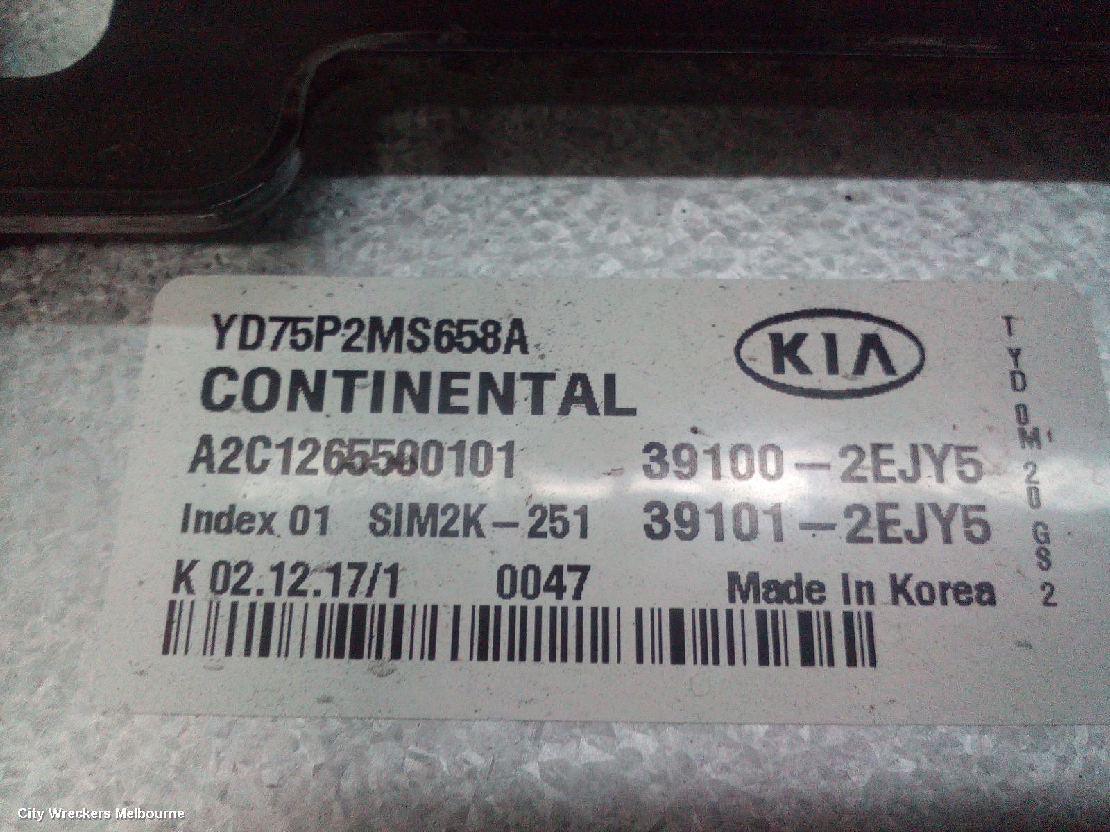 KIA CERATO ECU, ENGINE ECU, 2.0, PETROL, AUTO, G4NA, ECU ONLY, YD, 03/2016 - 05/2018