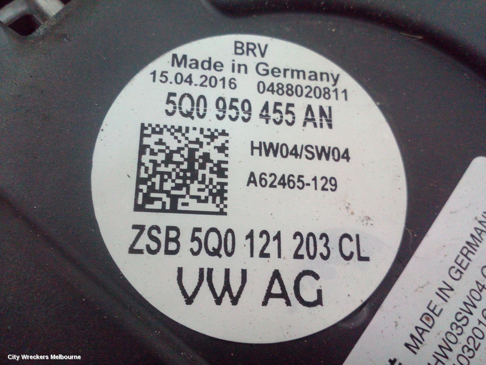 VOLKSWAGEN PASSAT FAN, SINGLE FAN ASSY, PETROL, B8/MK7, 06/2015 - 06/2021