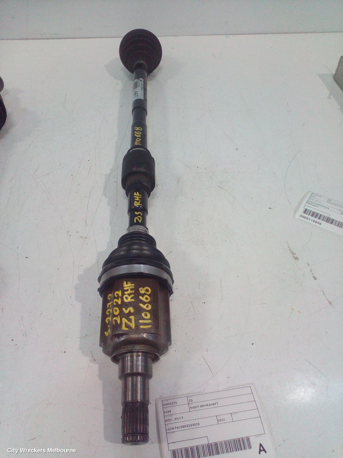 MG ZS RIGHT DRIVESHAFT, AZS1, AUTO T/M, PETROL, 1.5, 09/2017 ONWARDS