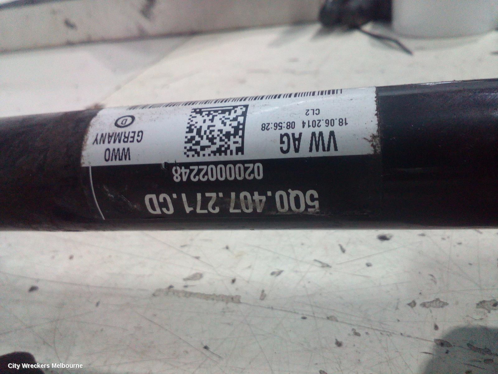 VOLKSWAGEN GOLF LEFT DRIVESHAFT, FRONT, AUTO T/M, PETROL, 1.4, GEN 7, 01/2013 - 03/2017