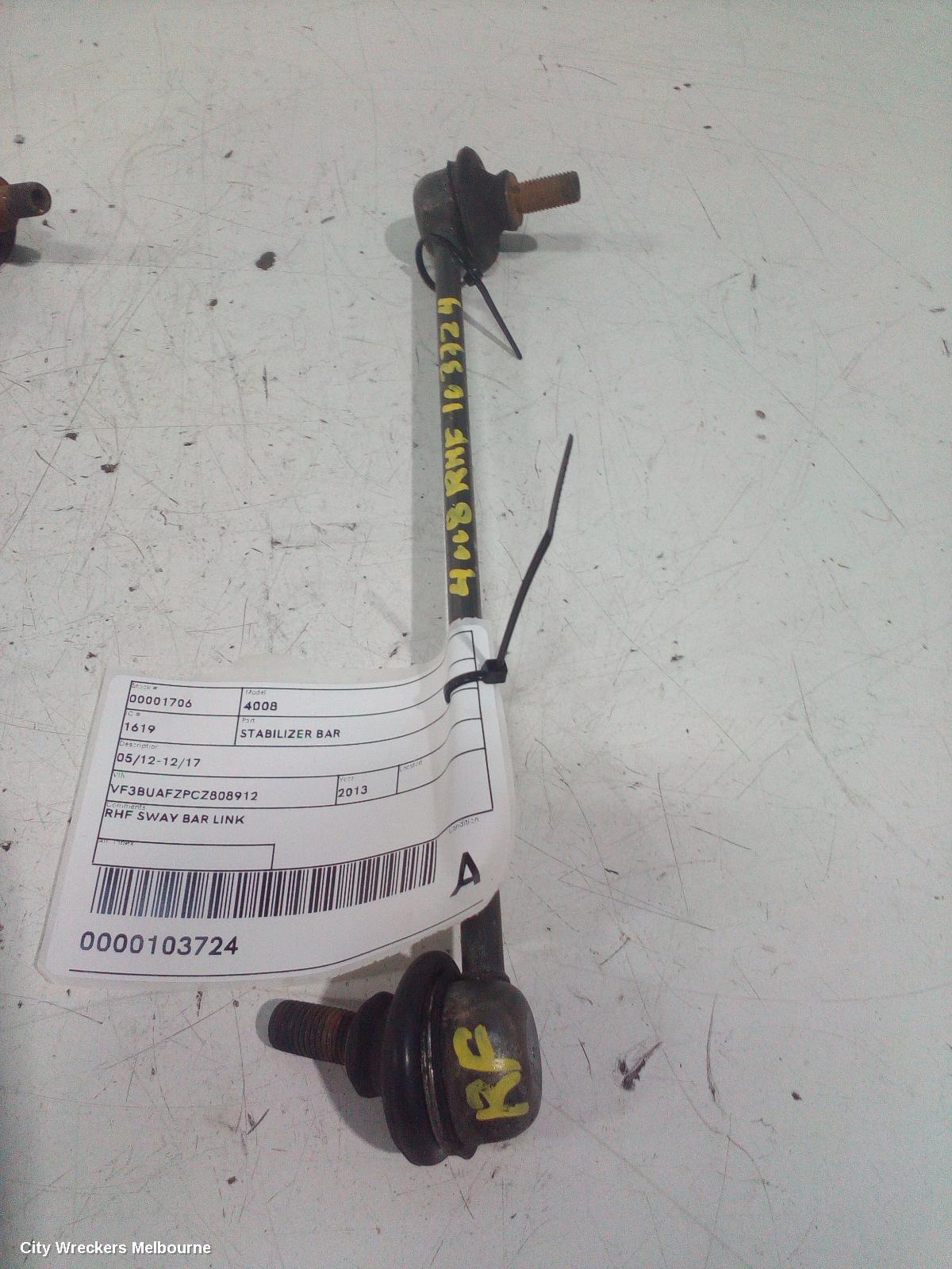 PEUGEOT 4008 STABILISER BAR, 05/2012 - 12/2017