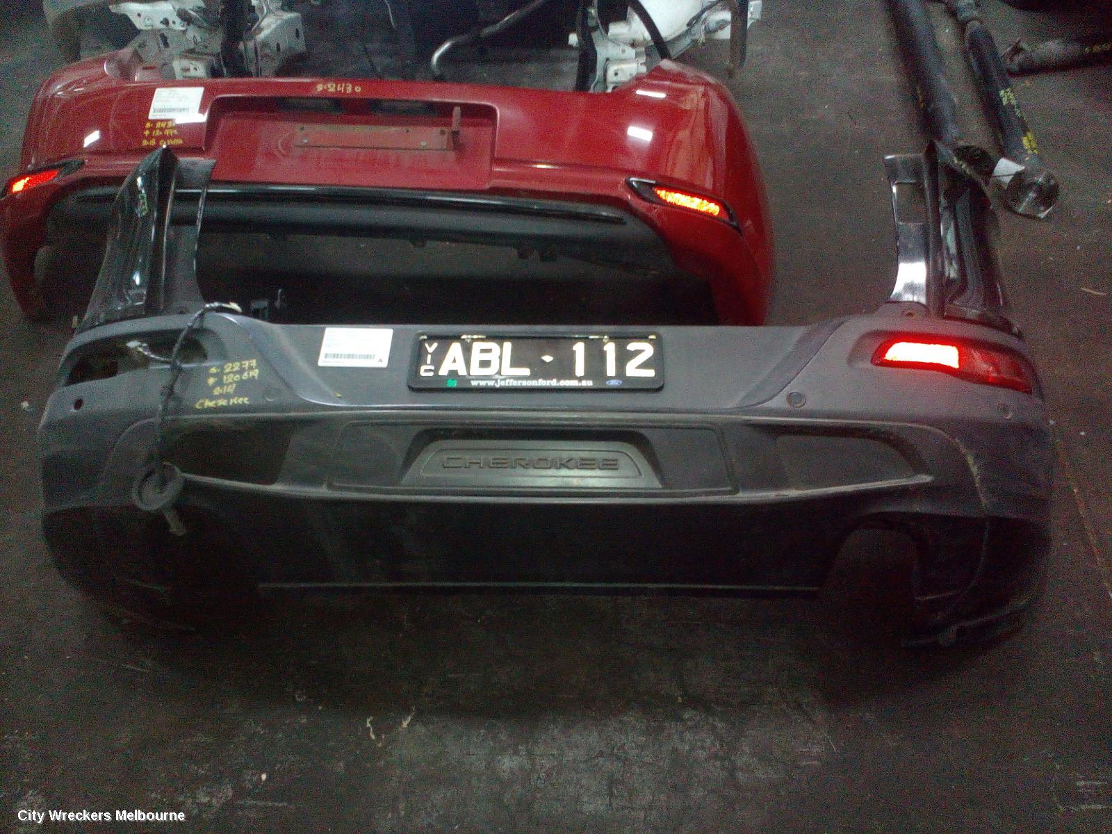 JEEP CHEROKEE REAR BUMPER, BUMPER BAR, KL, TRAILHAWK, W/PARK SENSOR, 02/2014 - 12/2017
