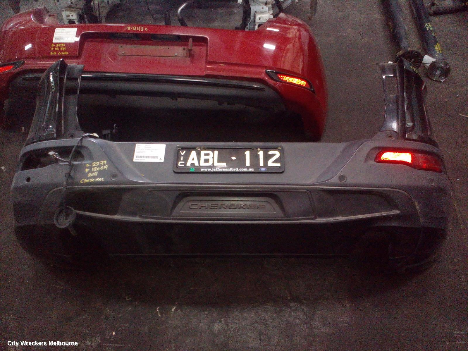 JEEP CHEROKEE REAR BUMPER, BUMPER BAR, KL, TRAILHAWK, W/PARK SENSOR, 02/2014 - 12/2017