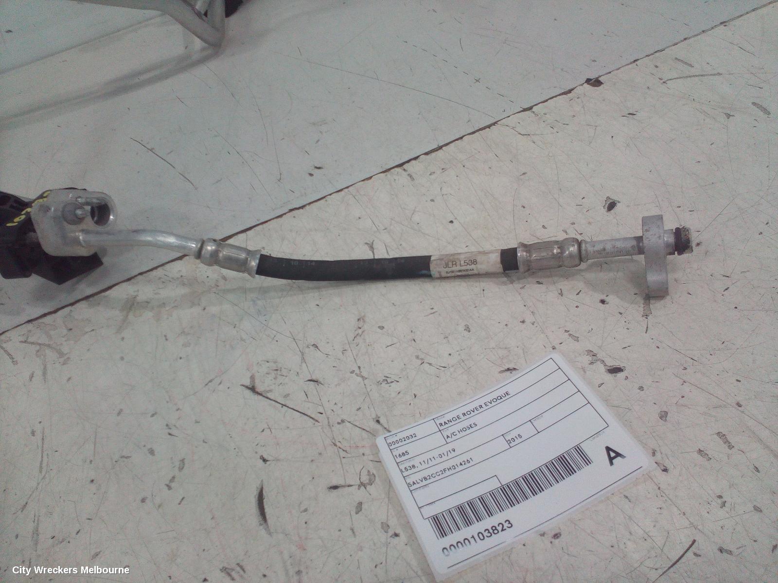 LAND ROVER RANGEROVER EVOQUE A/C HOSES, L538, 11/2011 - 01/2019