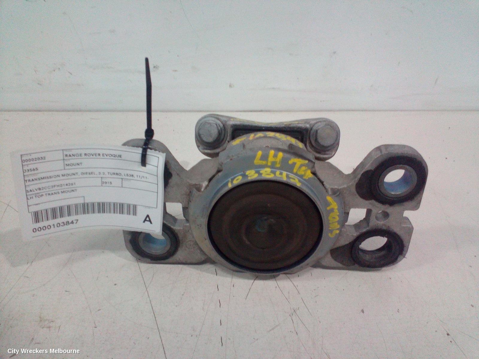 LAND ROVER RANGEROVER EVOQUE MOUNT, TRANSMISSION MOUNT, DIESEL, 2.2, TURBO, L538, 11/2011 - 08/2015