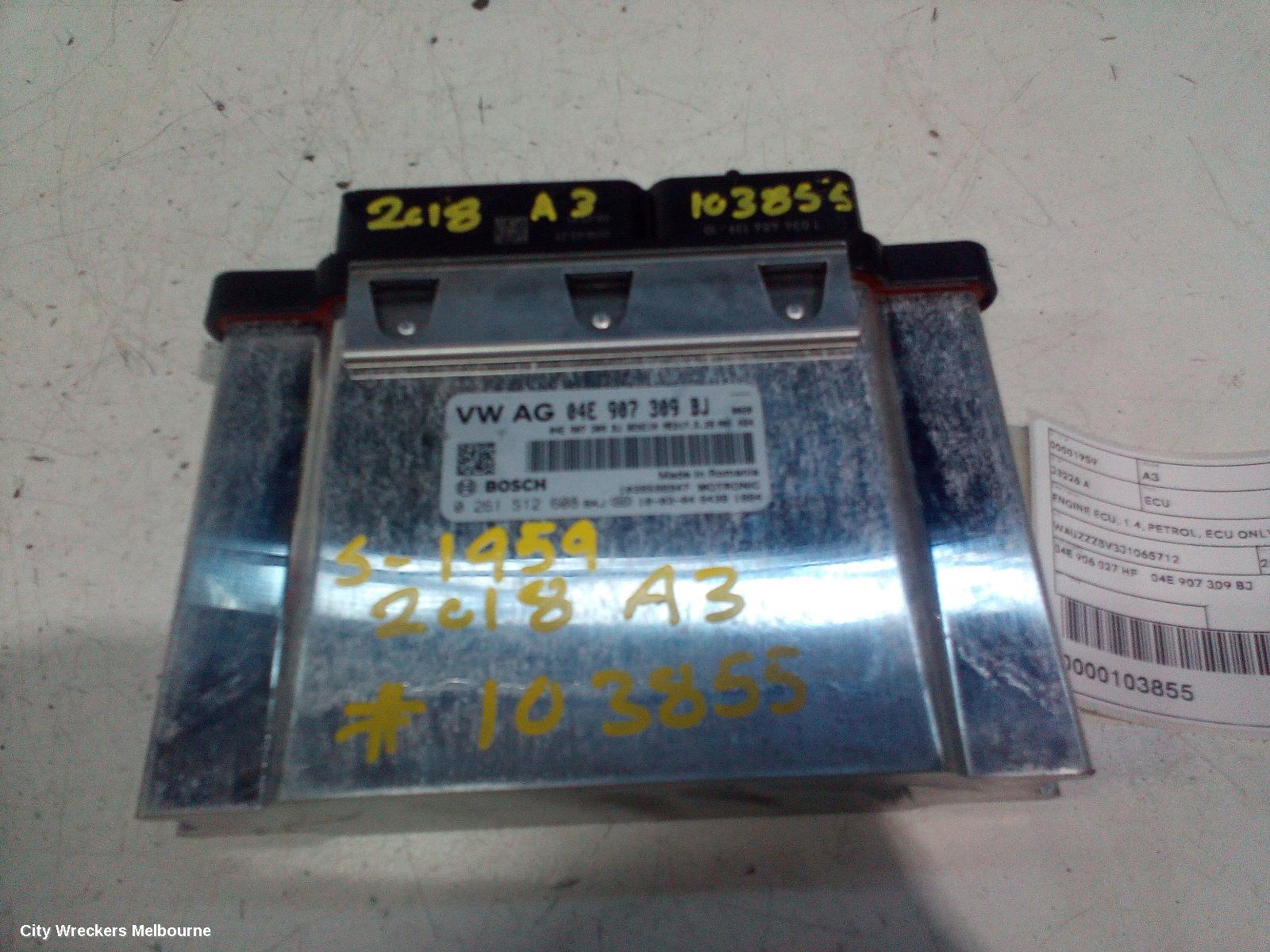 AUDI A3 ECU, ENGINE ECU, 1.4, PETROL, ECU ONLY, 8V, 05/2013 - 10/2020