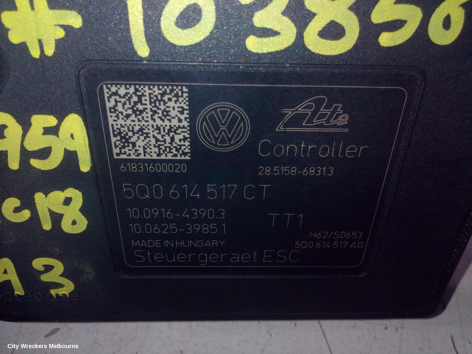 AUDI A3 ABS PUMP/MODULATOR, 8V, P/N 5Q0614517L, 05/2013 - 10/2020