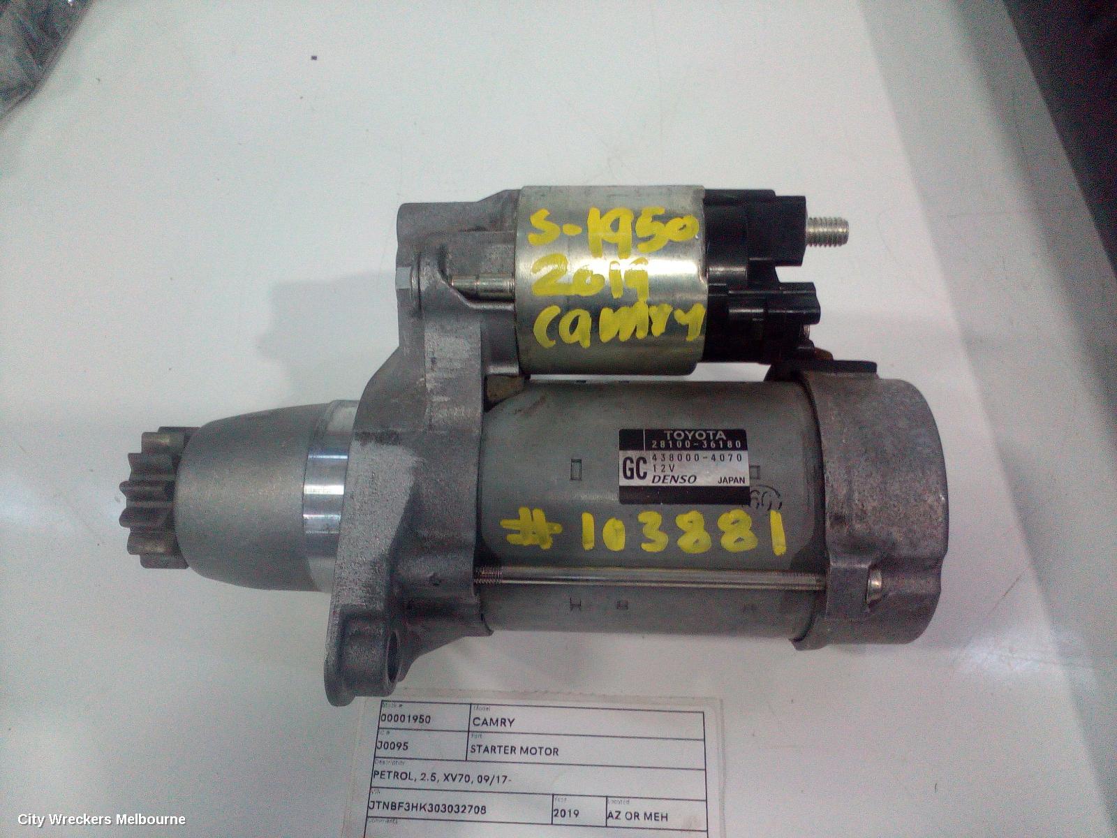 TOYOTA CAMRY STARTER, PETROL, 2.5, XV70, 09/2017 ONWARDS
