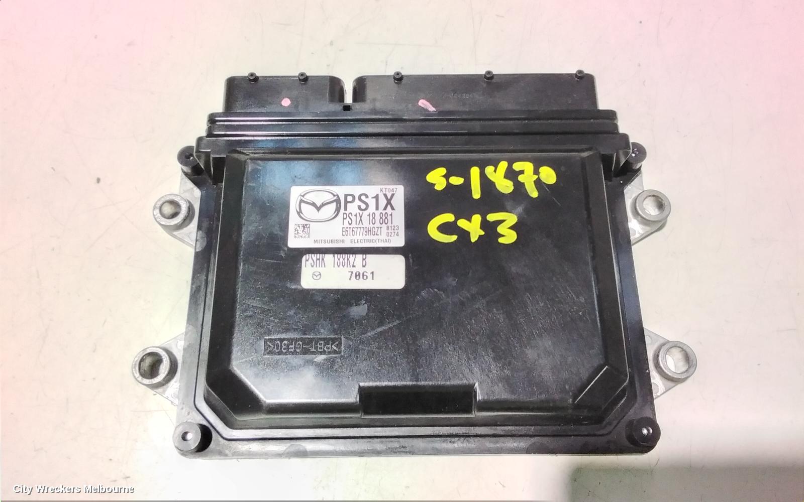 MAZDA CX3 ECU, ENGINE ECU, 2.0, PETROL, ECU ONLY, P/N PS1X18881, DK, 03/2015 ONWARDS