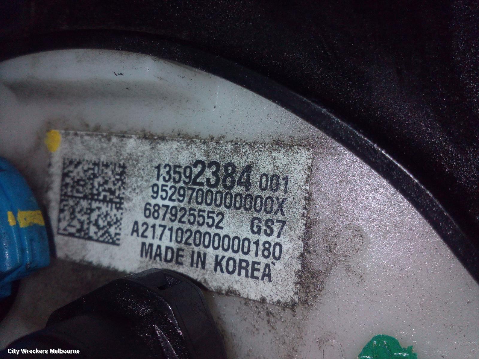 HOLDEN TRAX FUEL PUMP, PUMP & SENDER ASSY, PETROL, 1.4, TJ, 08/2014 - 12/2020