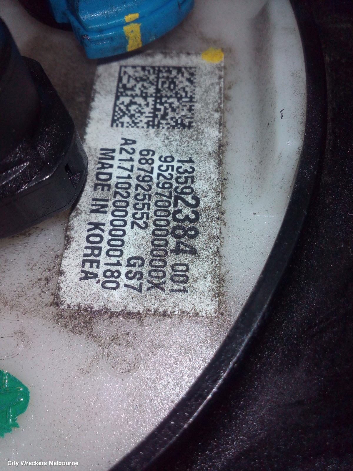 HOLDEN TRAX FUEL PUMP, PUMP & SENDER ASSY, PETROL, 1.4, TJ, 08/2014 - 12/2020