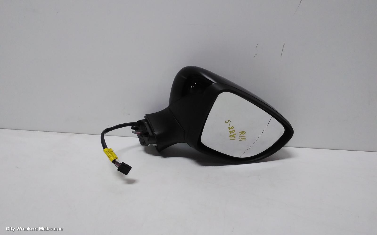 RENAULT CLIO RIGHT DOOR MIRROR, X98, BLACK, MANUAL FOLDING (7 WIRE), 09/2013 - 07/2016