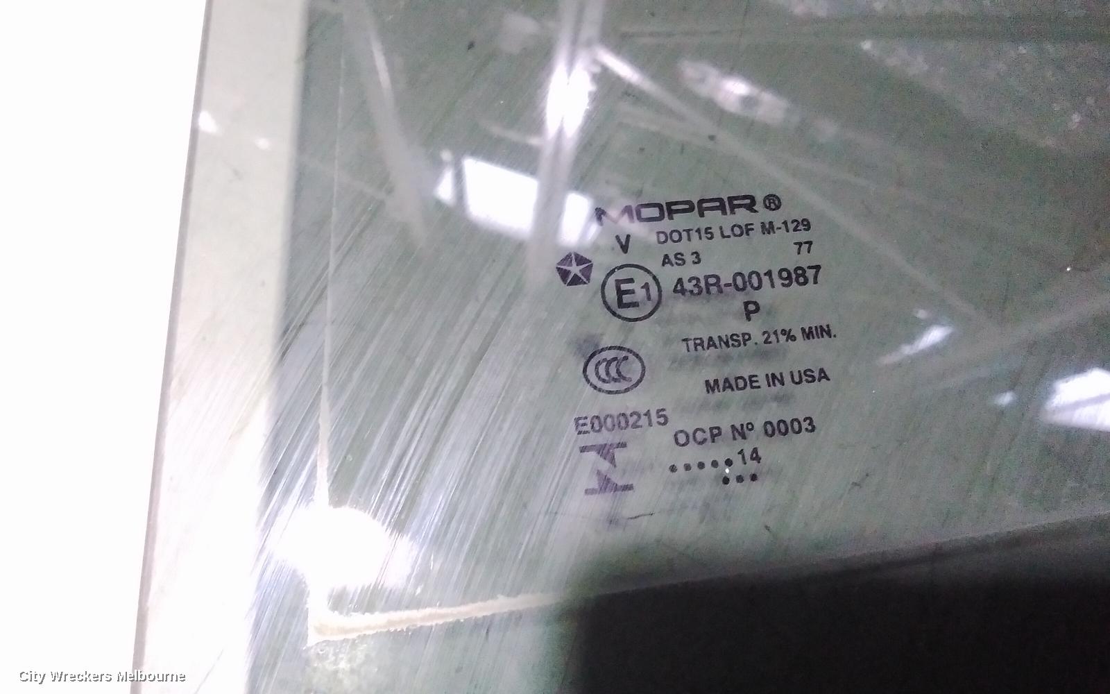 JEEP CHEROKEE LEFT REAR DOOR WINDOW, KL, TINTED TYPE, 02/2014 - 11/2022